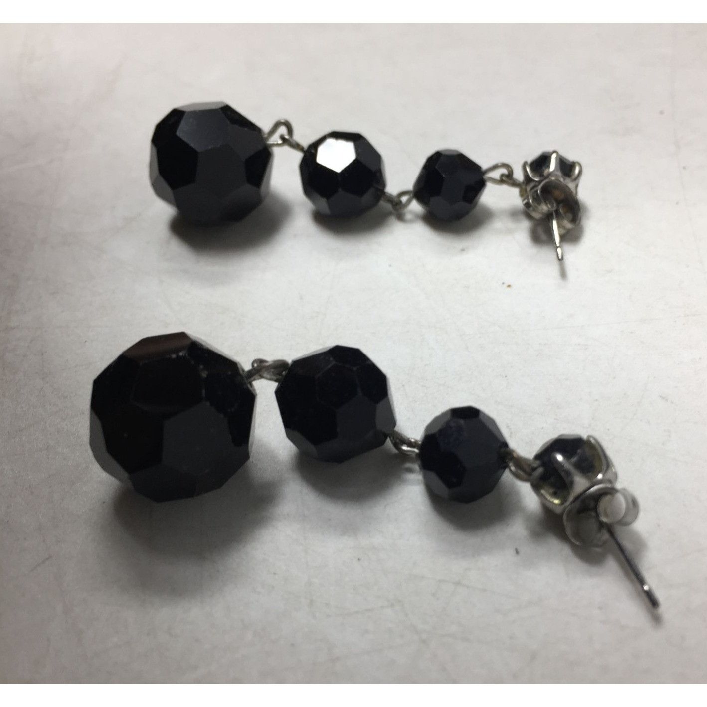Other Women's Black and Silver Beaded Dangle Earrings Size ONE SIZE - 3 Thumbnail