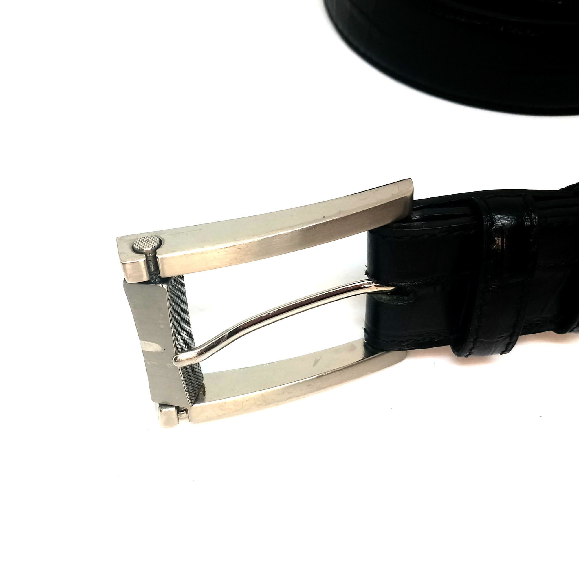 Other Elliot Rhodes Black Leather Belt Handcrafted Italy Size 36 - 4 Thumbnail