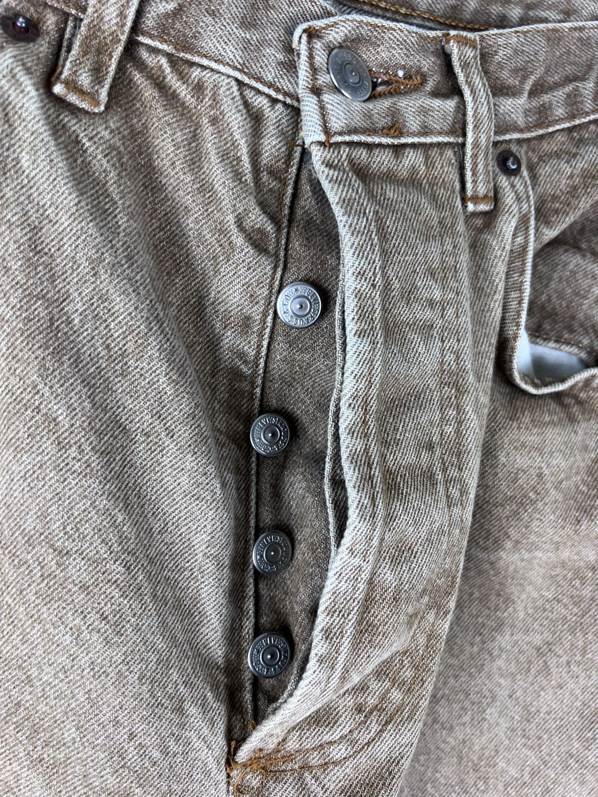 Levi's Vintage Levis Jeans Mens 32x30 Camel Brown Denim 501 Size US 32 / EU 48 - 5 Thumbnail