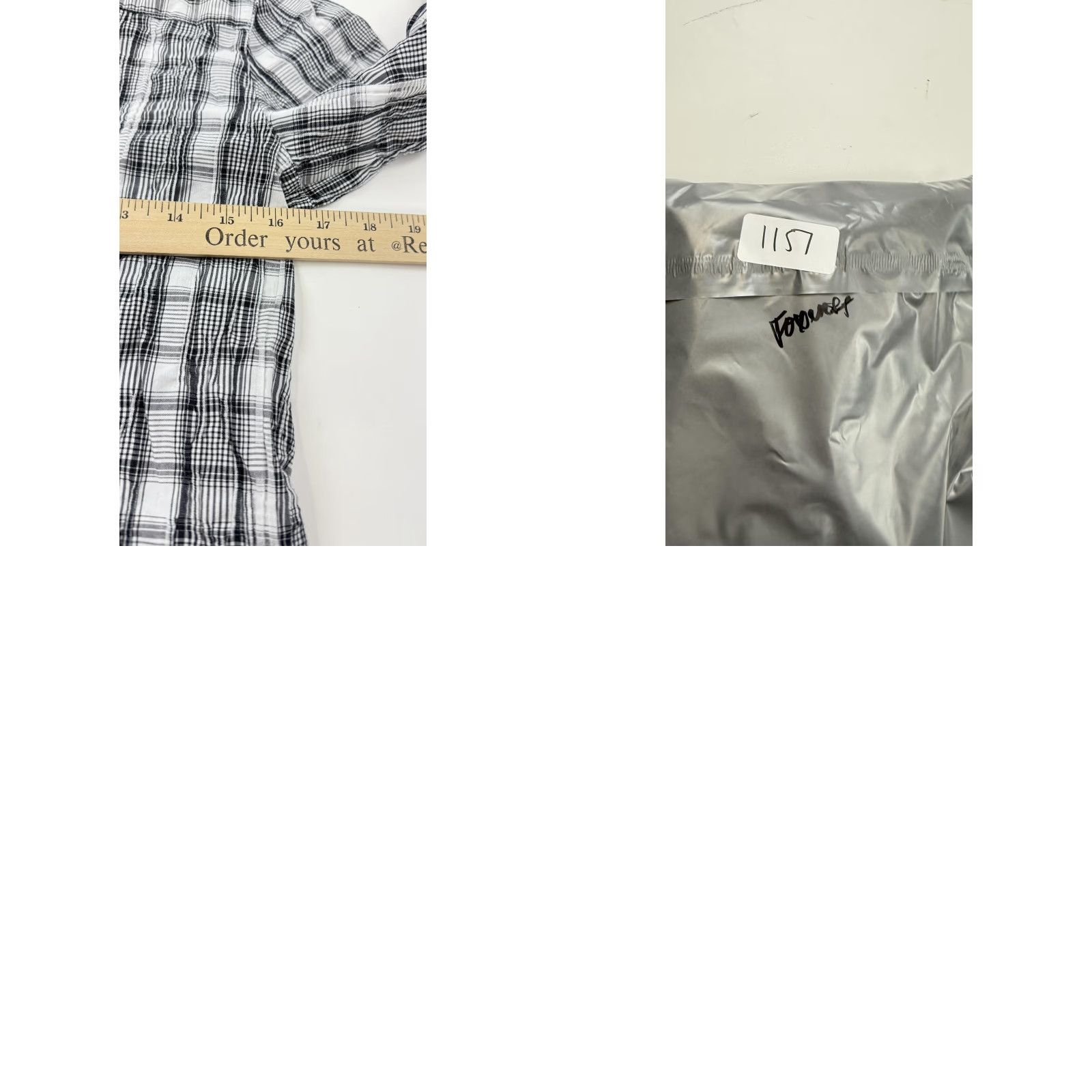 Vintage Foxcroft Shirt Womens 6 Black White Plaid Fitted Long Sleeve Button Front Size M / US 6-8 / IT 42-44 - 8 Thumbnail