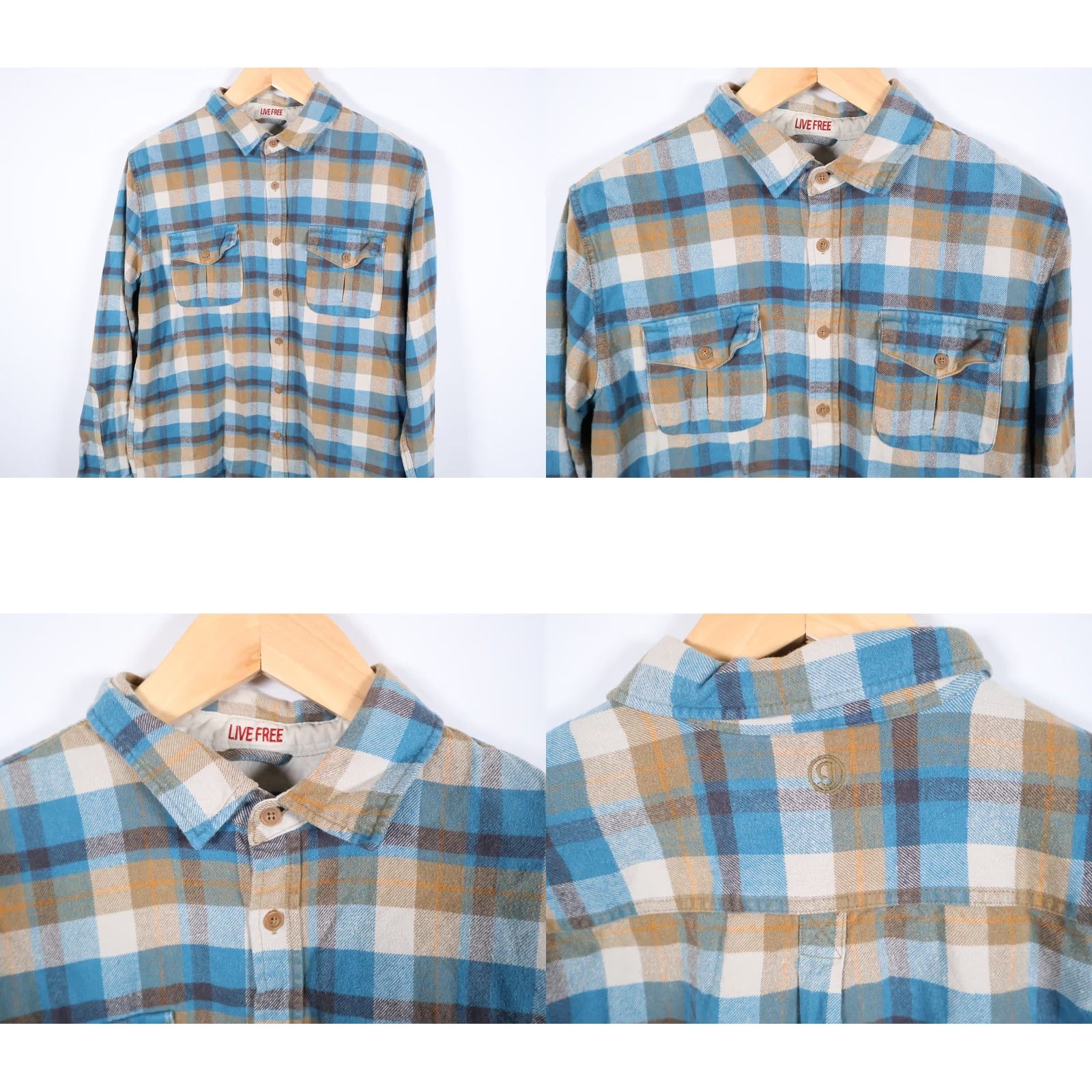 Gramicci Gramicci Flannel Shirt Mens Large Gray Blue Plaid 100% Cotton Workwear Vintage No 90s Grunge Retro Casual Button-Up Size US L / EU 52-54 / 3 - 9 Thumbnail
