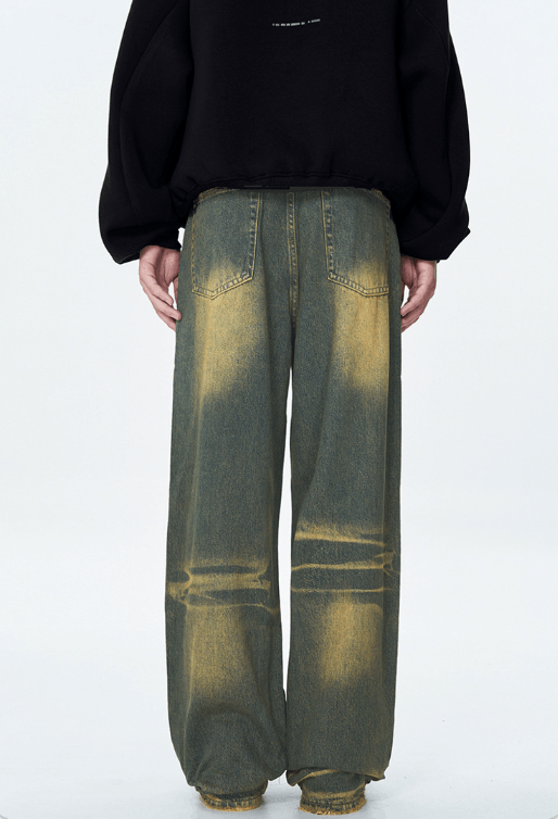 Japanese Brand × Jean Vintage men's whisker washed loose distressed cleanfit jeans Size US 32 / EU 48 - 5 Thumbnail