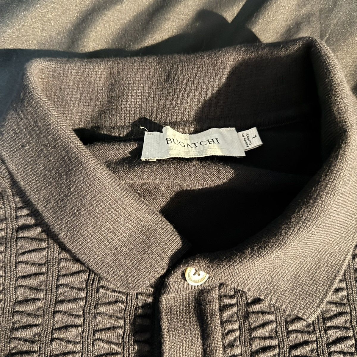 BUGATCHI Bugatchi full button up short sleeve polo sweater Size US L / EU 52-54 / 3 - 3 Thumbnail