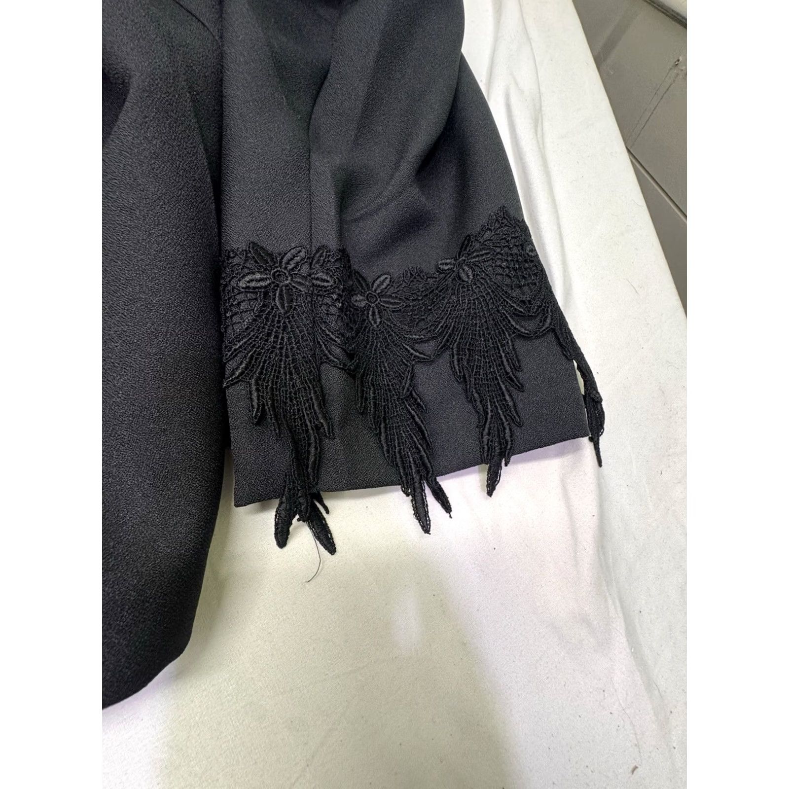 Vintage Black Gothic Lace Button Plus Size Blazer Womens Size XXL / US 16-18 / IT 52-54 - 4 Thumbnail