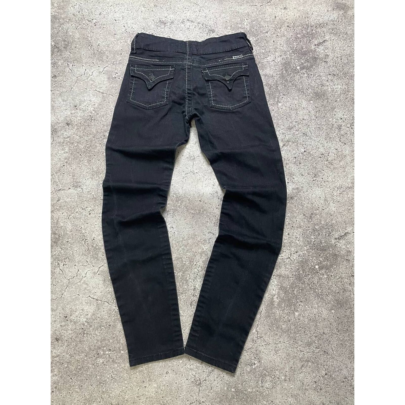 Vintage Vintage Roxy Black Skinny Jeans Size S Low Rise Y2K Style Size 29" - 4 Thumbnail