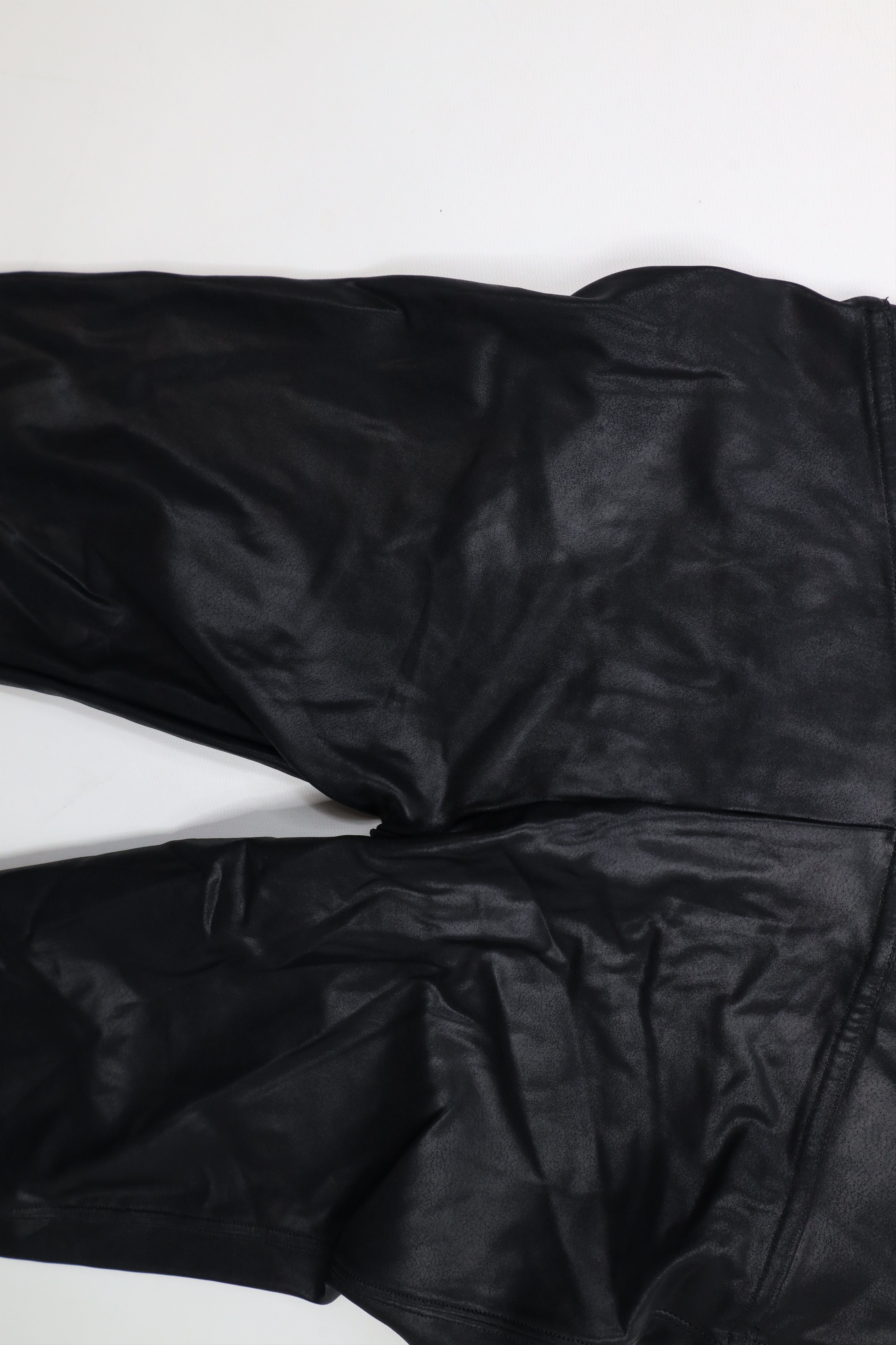 Spanx × Vintage Spanx Faux Leather Spandex Leggings Pants Black Shapewear Size 29" - 11 Thumbnail
