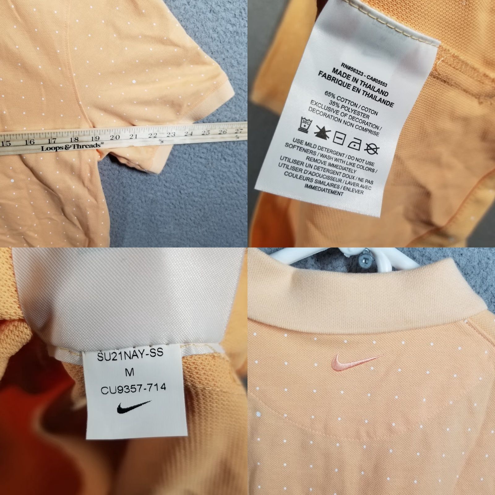 Nike Nike Polo Shirt M Mens Golf DRI-FIT Victory Printed Orange White CU9357-714 Sport Casual Short Sleeve Breathable Moisture Wicking Size US M / EU 48-50 / 2 - 8 Thumbnail