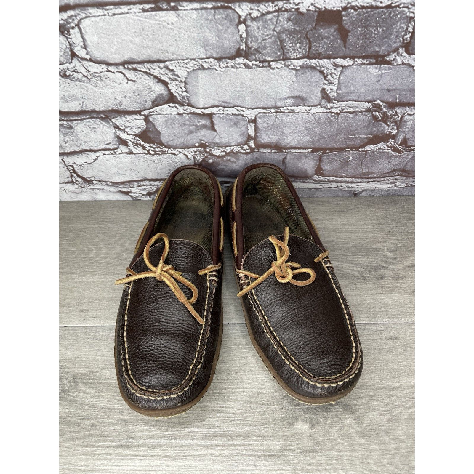 L.L. Bean L.L. Bean Pebble Brown Leather Moccasin Slip On Loafers Shoe Size US 10 / EU 43 - 13 Thumbnail