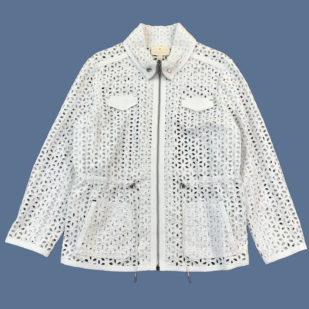 Vintage Etcetera Jacket Women's 16 White Eyelet Embroidered Full Zip Drawstring Boho Jacket DFS Size XXL / US 16-18 / IT 52-54 - 1 Thumbnail