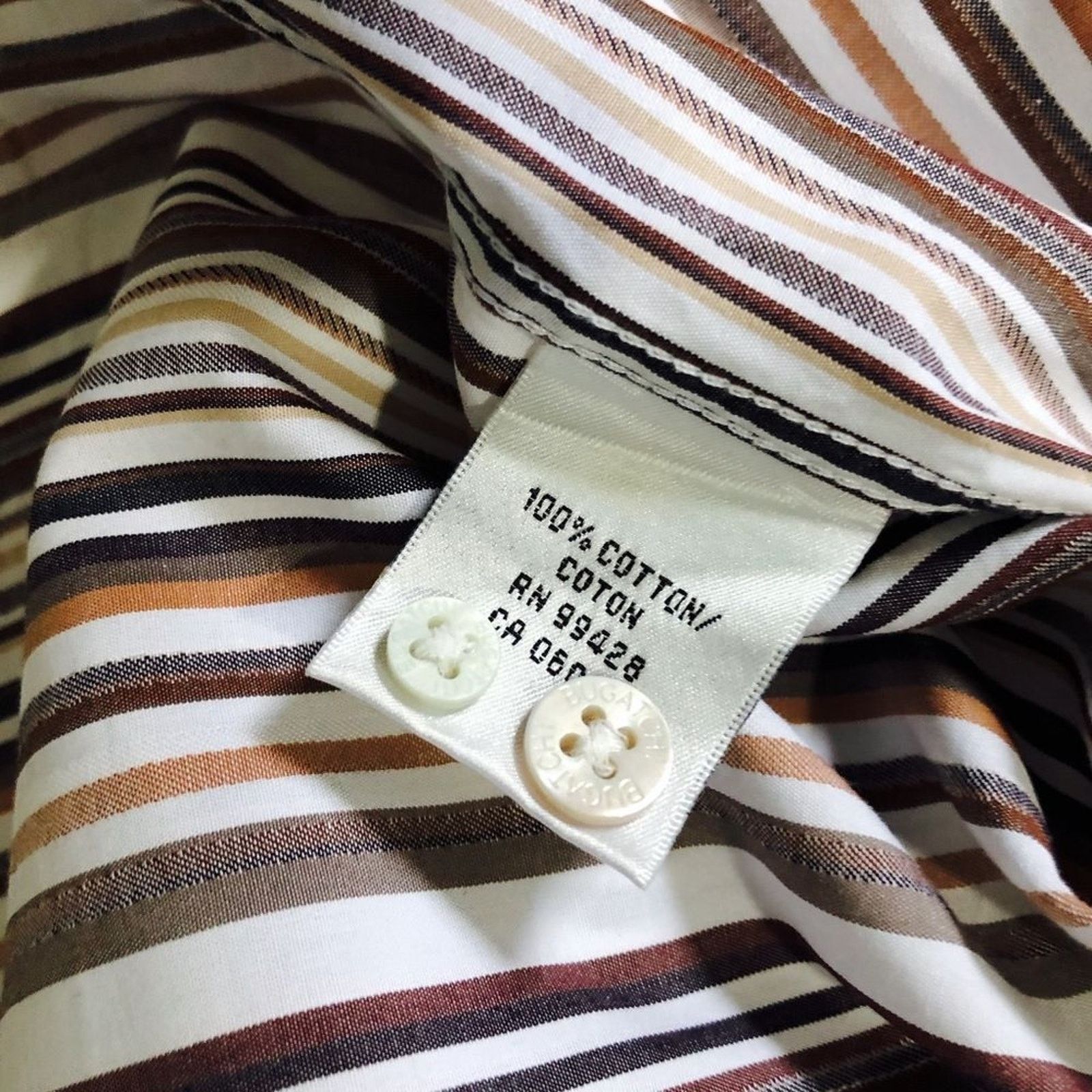 BUGATCHI Bugatchi Uomo Brown Striped Button-Down Shirt | Sz XL Size US XL / EU 56 / 4 - 7 Thumbnail