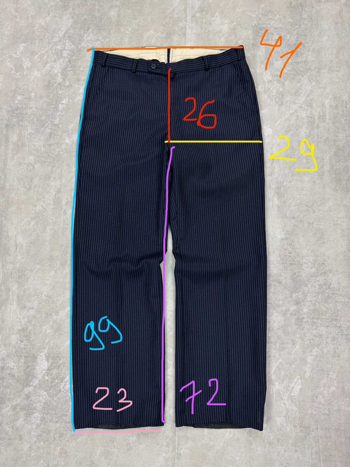Other Vintage wool stripes trousers pants London Bespoke Mens 31 Size US 31 - 12 Thumbnail
