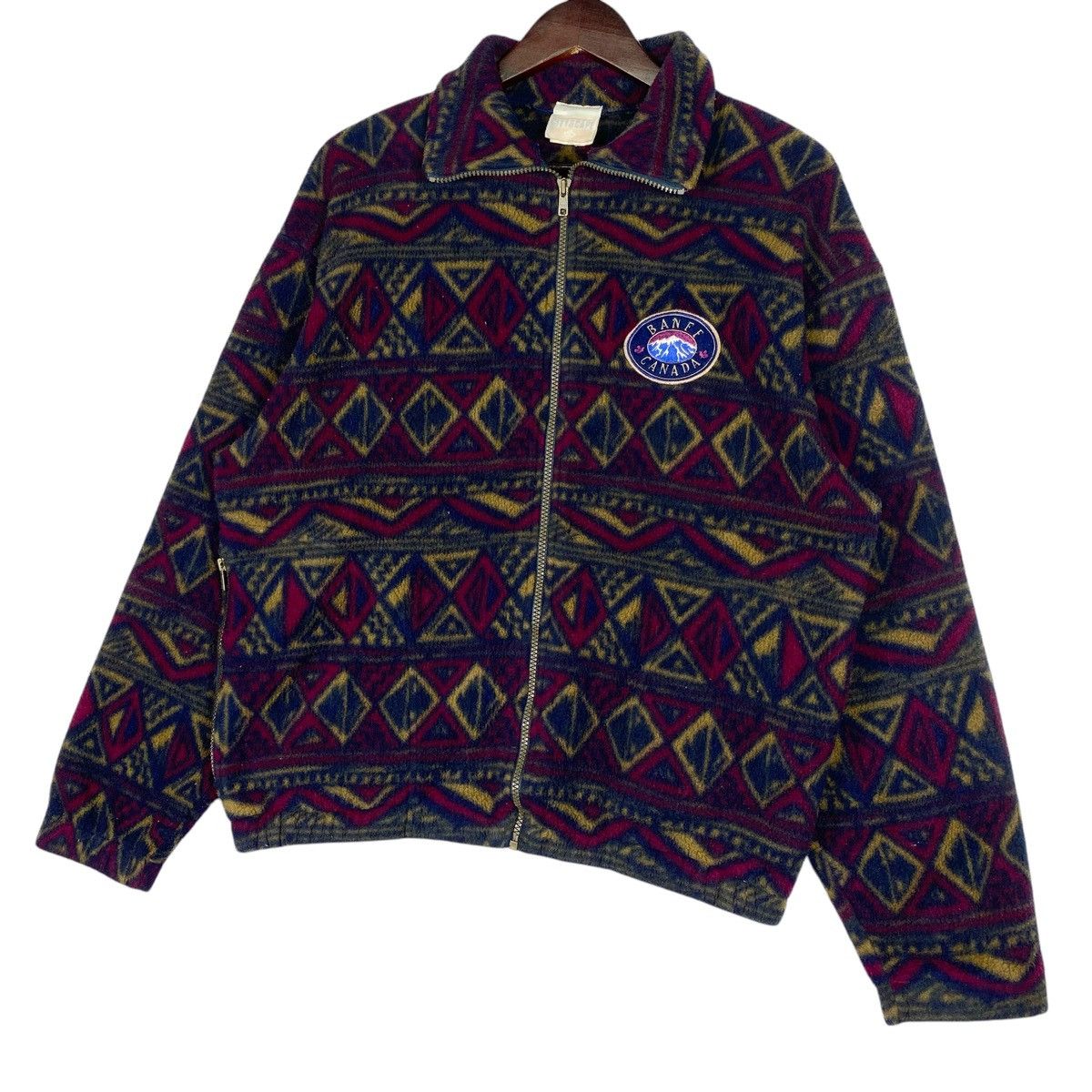 Vintage Vintage 90s Banff Canada Aztec Native Navajo Fleece Sweater Size US S / EU 44-46 / 1 - 3 Thumbnail