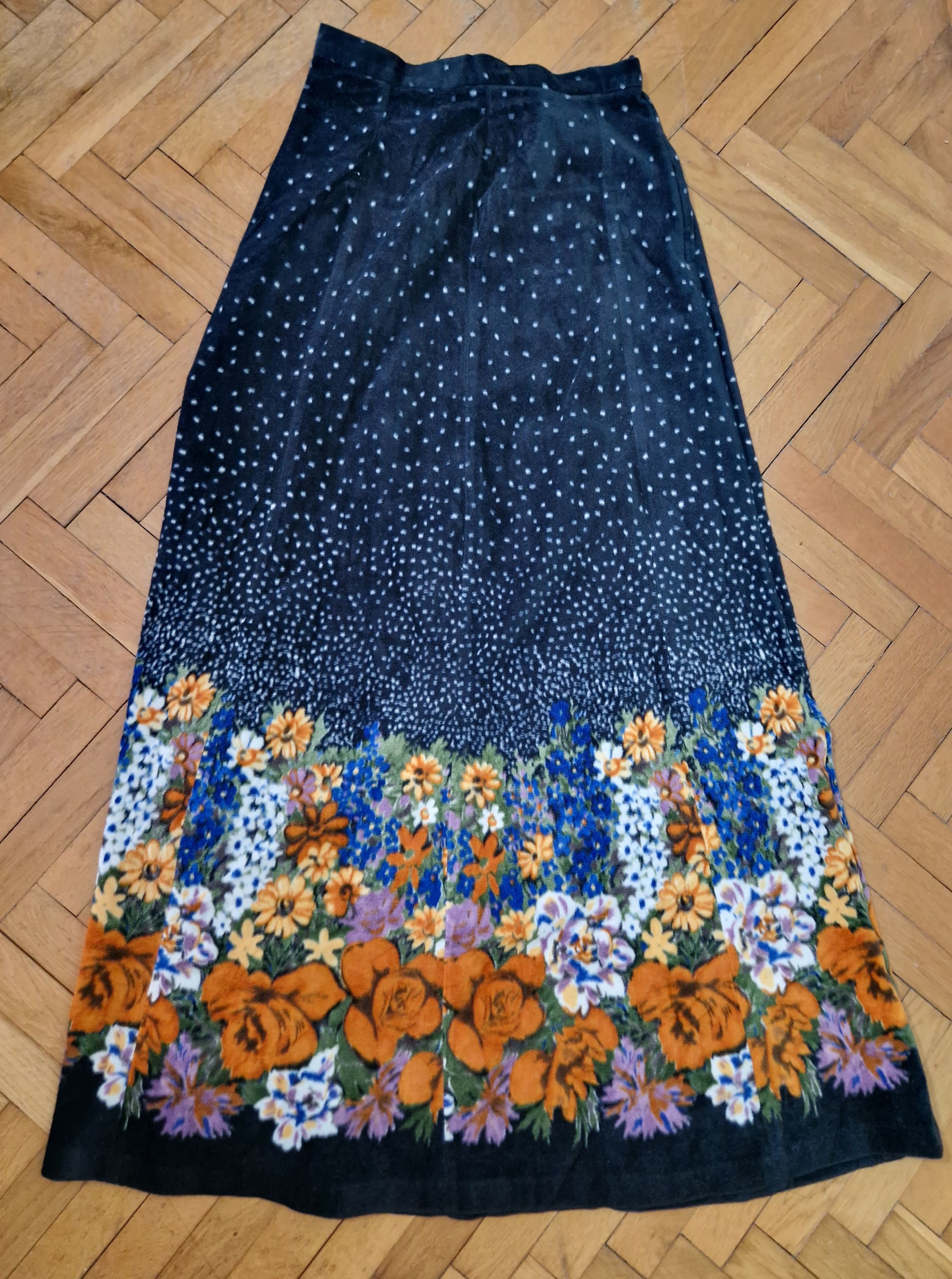 Japanese Brand × Vintage floral velvet maxi skirt vintage y2k japanese kenzo Size 26" / US 2 / IT 38 - 6 Thumbnail
