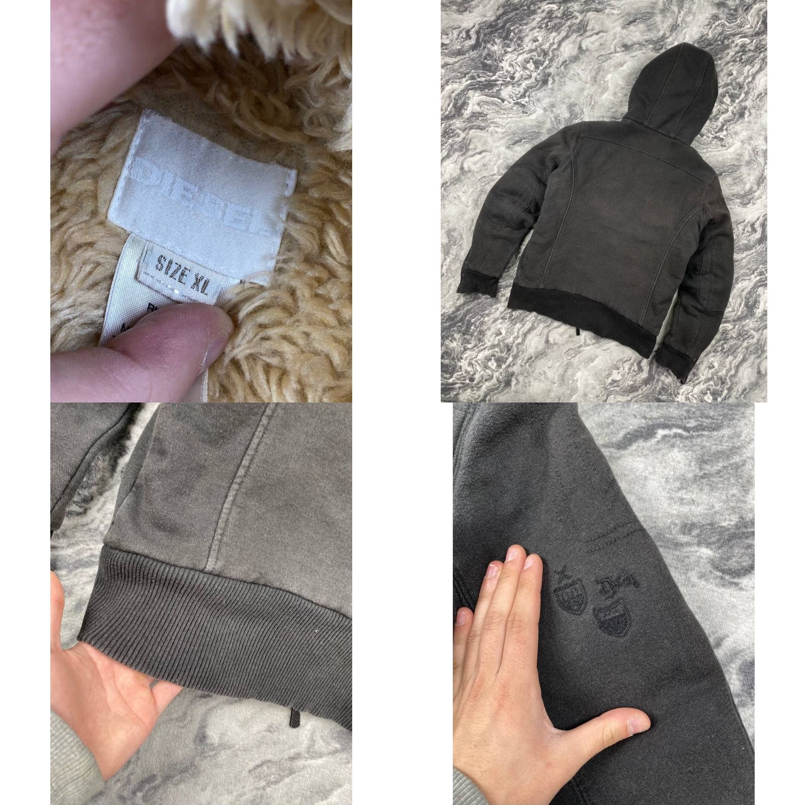 Diesel VINTAGE Diesel Hooded Jacket Men XL Black Faux Fur Zip Bomber Jacket Size US XL / EU 56 / 4 - 8 Thumbnail