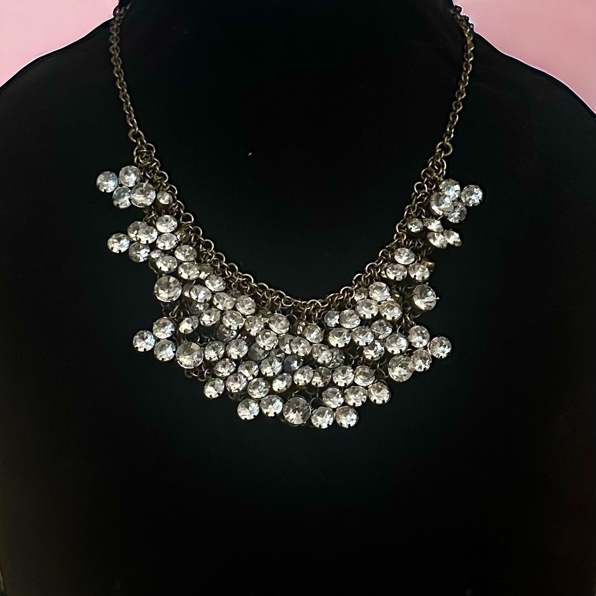 J.Crew Vintage J. Crew rhinestone cluster bib necklace Size ONE SIZE - 1 Thumbnail