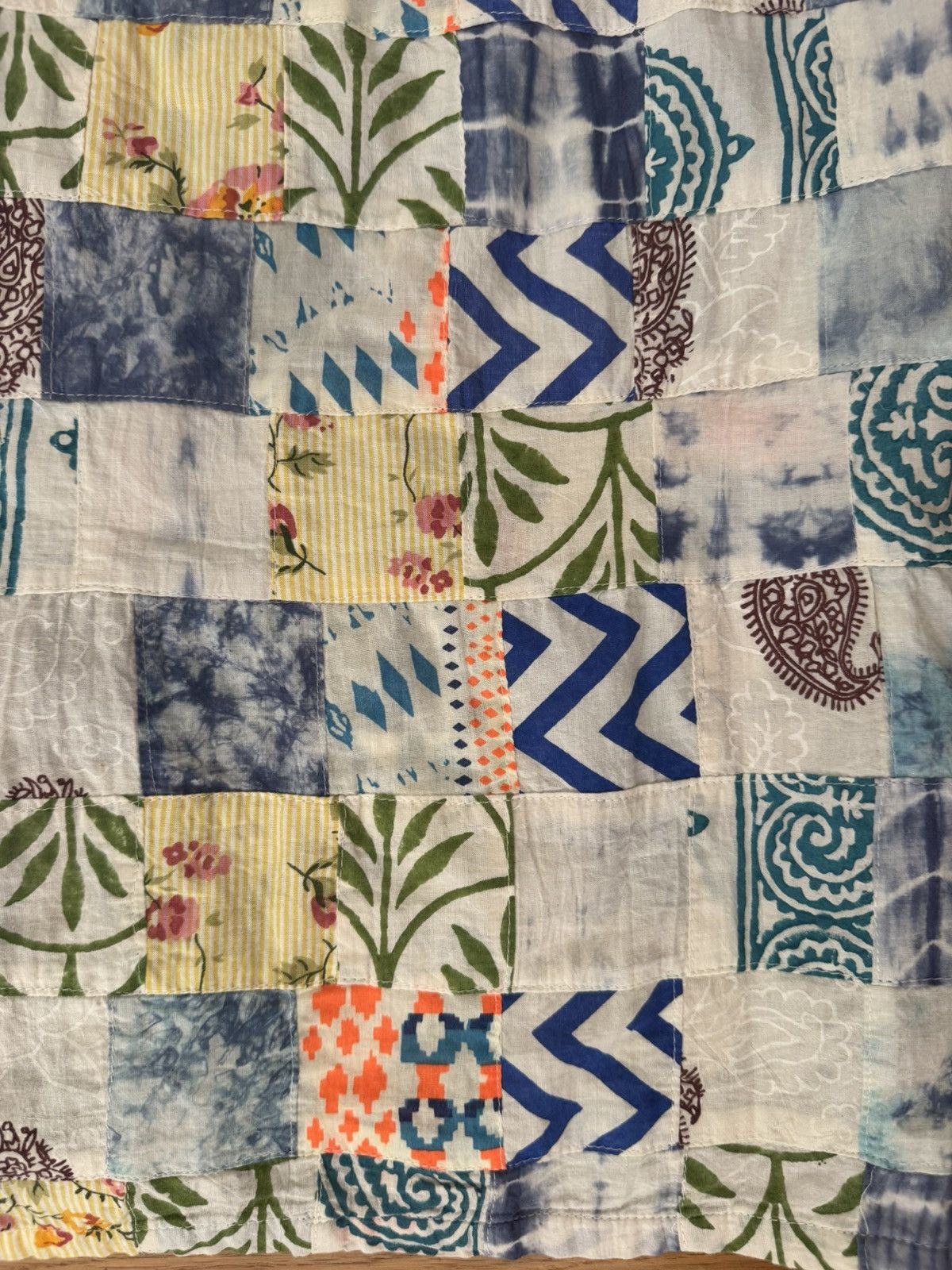 Engineered Garments Engineered Garments White Blue Patchwork Ethno Print Camp Size US XS / EU 42 / 0 - 23 Thumbnail