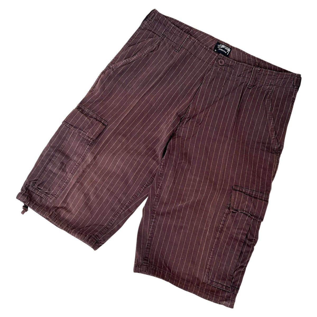 Stussy Vintage Shortpants Cargo Stussy Stripe Size US 33 - 2 Thumbnail
