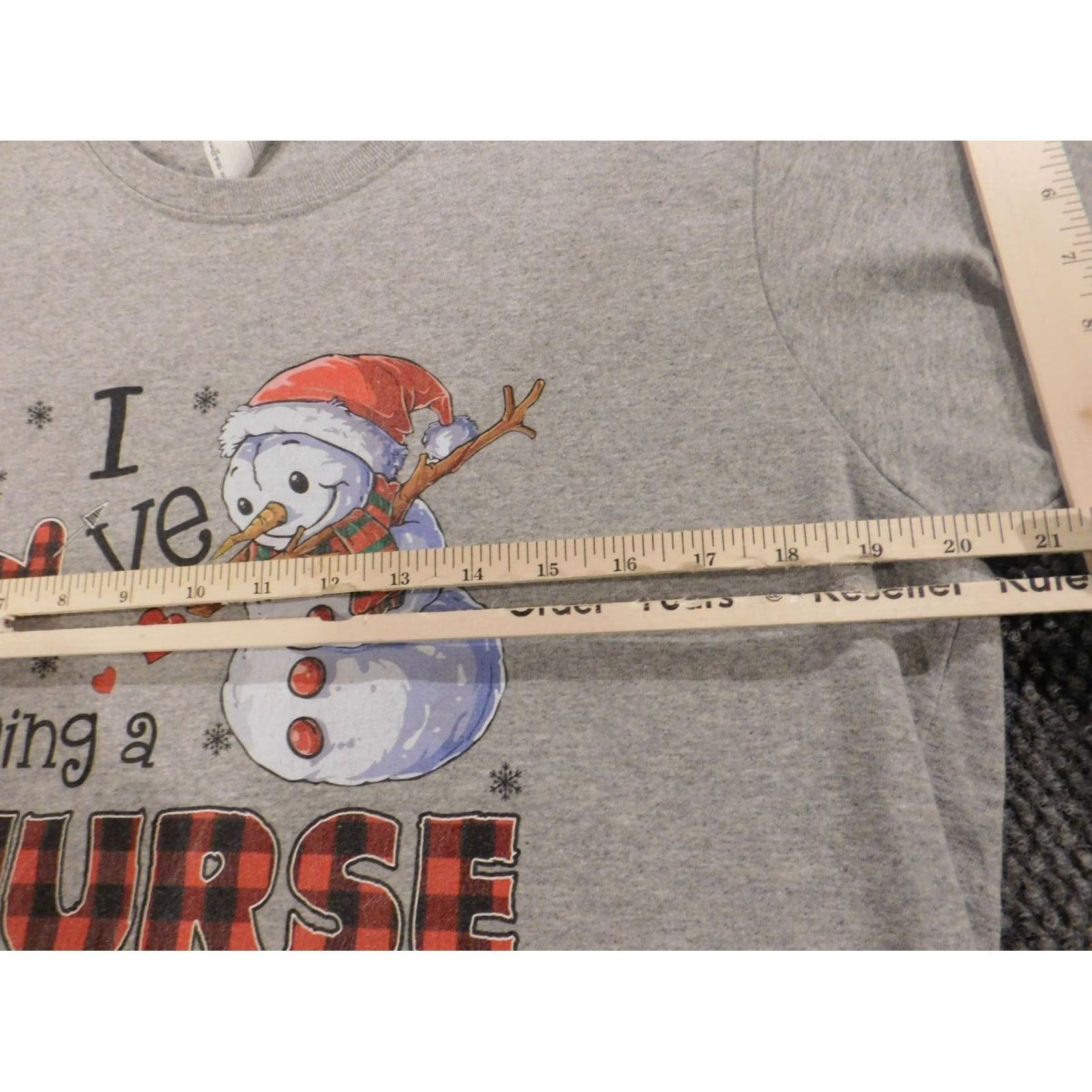 Croft & Barrow Croft & Barrow Christmas Womens Shirt L Gray Raglan Pocket Crew Neck Short Sleeve Blouse Modern Theme Winter Holiday Womens Size L / US 10 / IT 46 - 4 Thumbnail