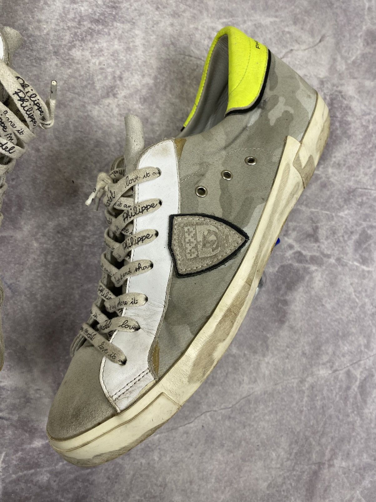 Philippe Model Philippe Model Camo/Acid Trashed Low Top Sneakers Size: 44 Size US 11 / EU 44 - 2 Thumbnail