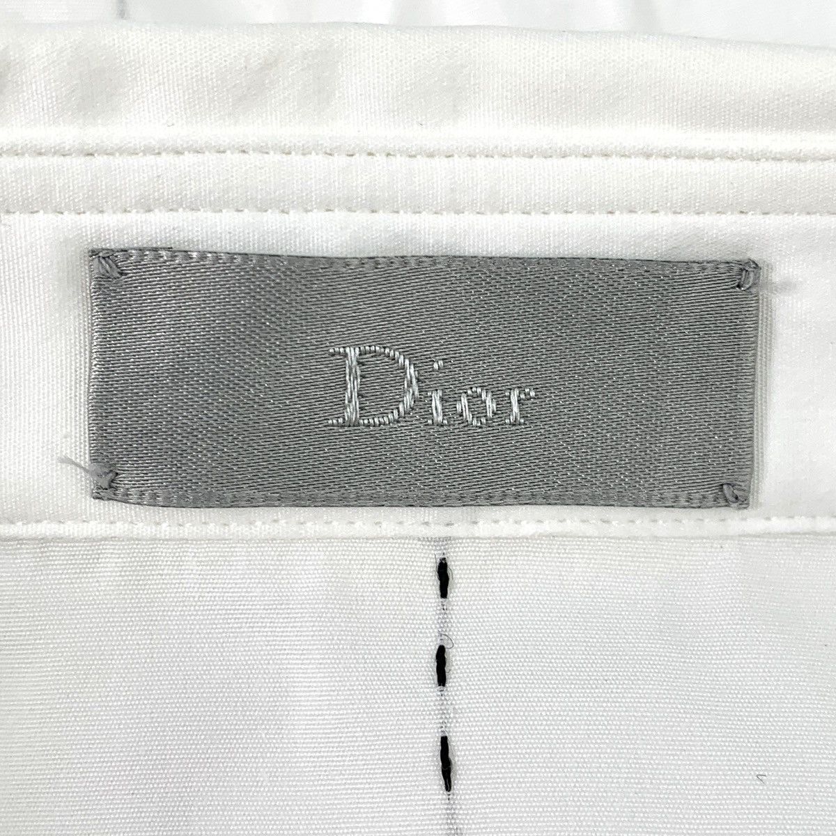 Dior Dior White Stitched Cotton Collared Long Sleeve Shirt K26WX Size US S / EU 44-46 / 1 - 5 Thumbnail