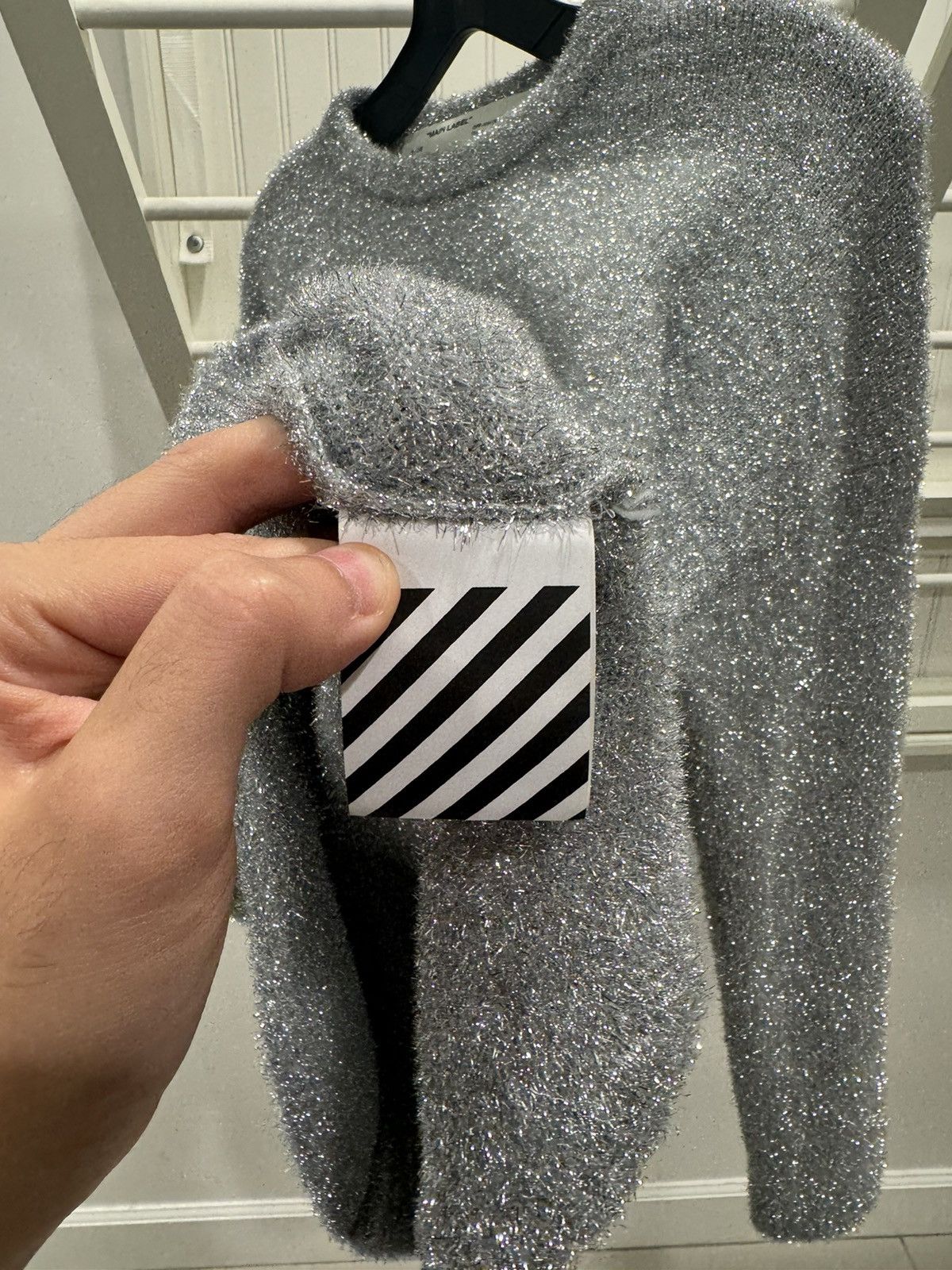 Off-White Off White Silver OFF Knit Sweater Size XS / US 0-2 / IT 36-38 - 6 Thumbnail
