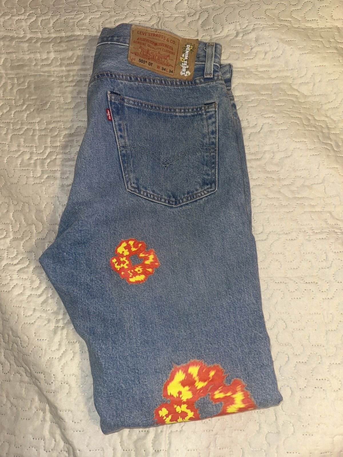 DENIM TEARS × Levi's DENIM TEARS X Offset Wreath Jeans Size US 34 / EU 50 - 2 Thumbnail