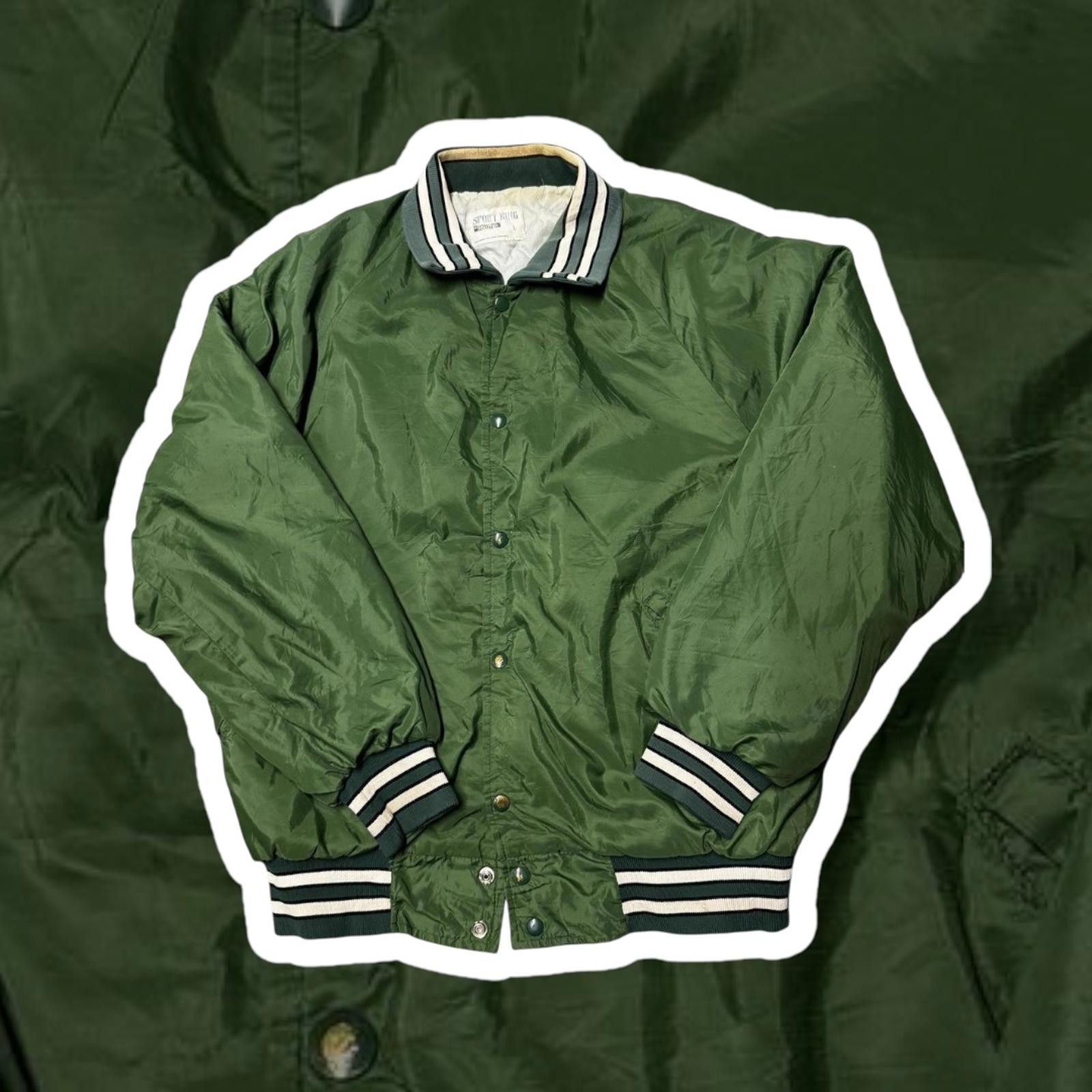 Designer Vintage Sport King Green Bomber Jacket - Overpass Bar Size US L / EU 52-54 / 3 - 1 Thumbnail