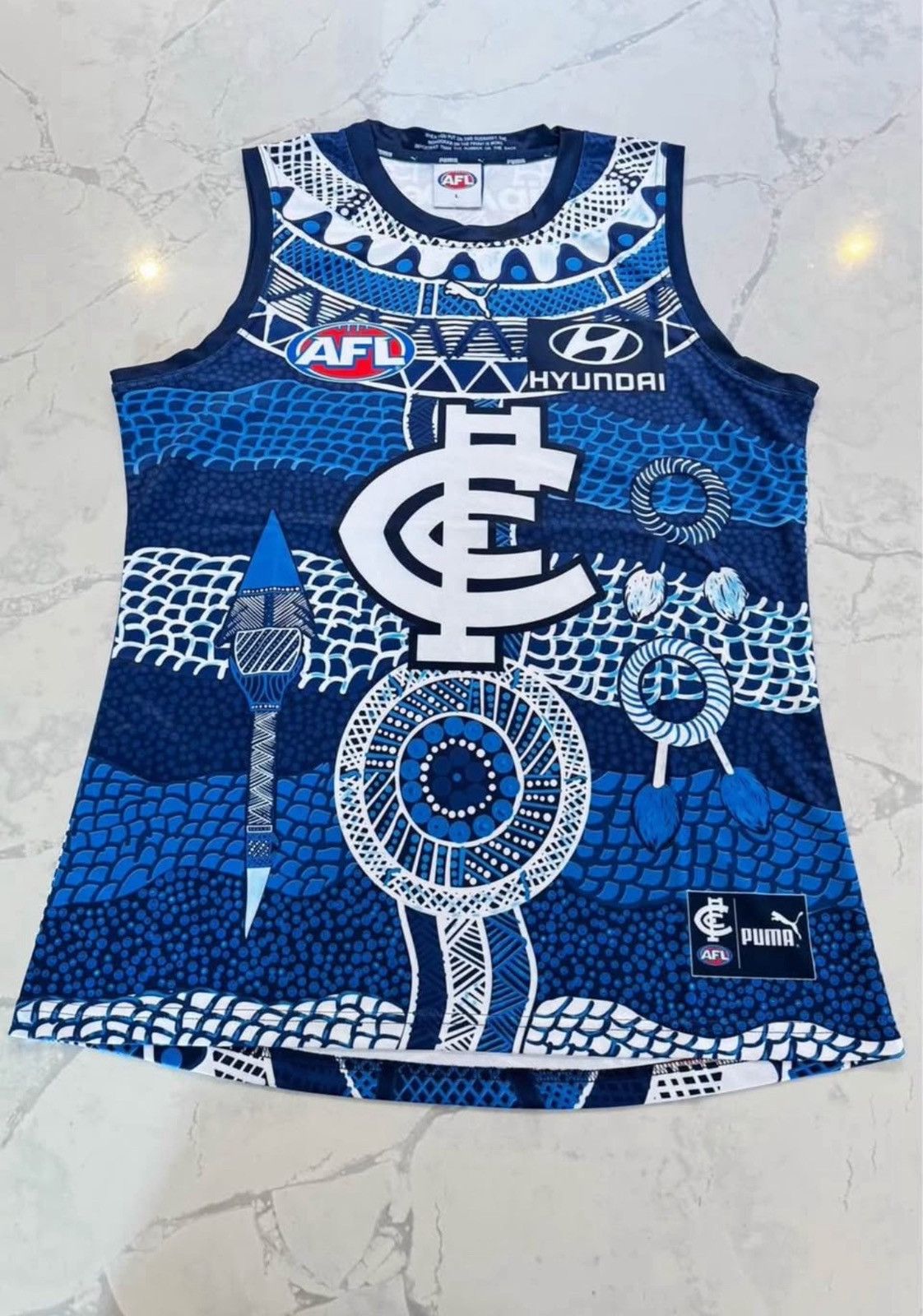 Puma 2023 Indigenous Carlton Jersey Size US L / EU 52-54 / 3 - 1 Thumbnail