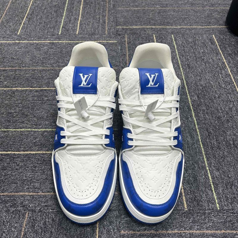 Louis Vuitton Louis Vuitton Blue and White Low-Top Trainers -2508 Size US 11 / EU 44 - 2 Thumbnail