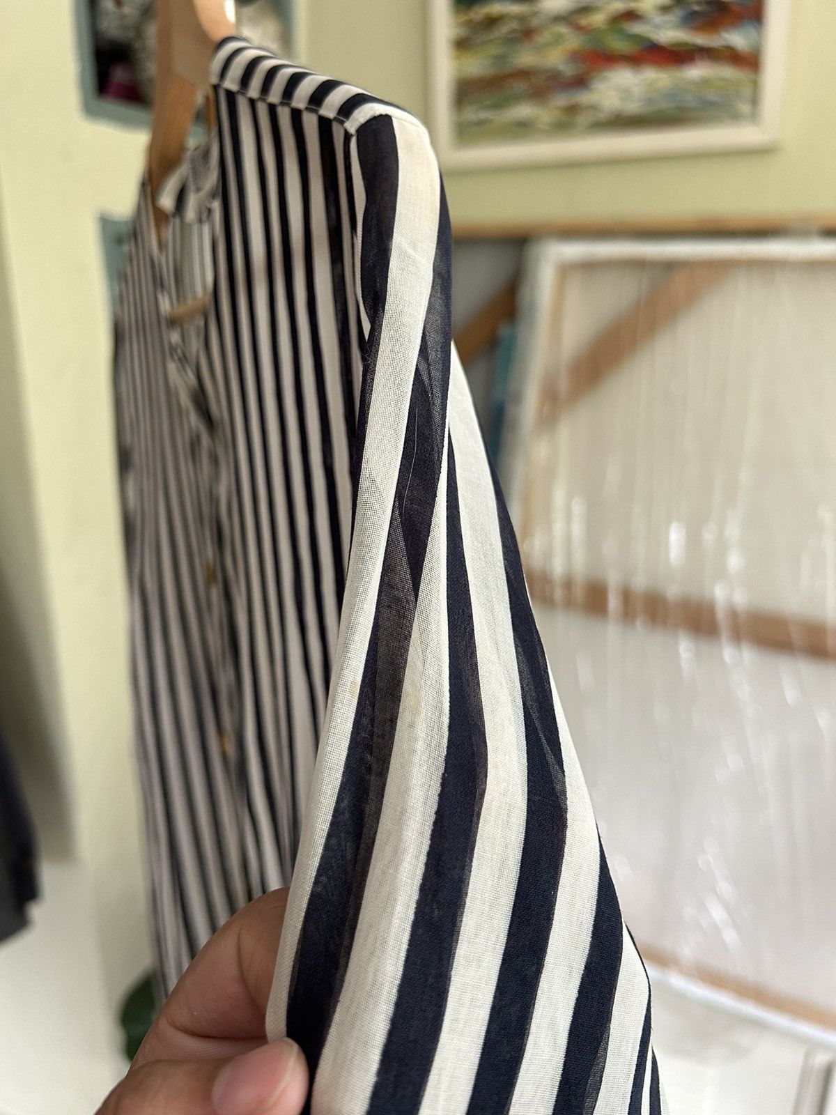Celine Celine Gold Button Stripe Long Sleeve Size S / US 4 / IT 40 - 10 Thumbnail