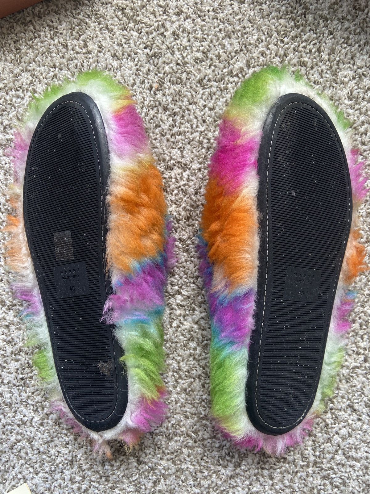 Marni Marni Stripe Shearling Fussbett Sabot Slide Size US 12 / EU 45 - 4 Thumbnail
