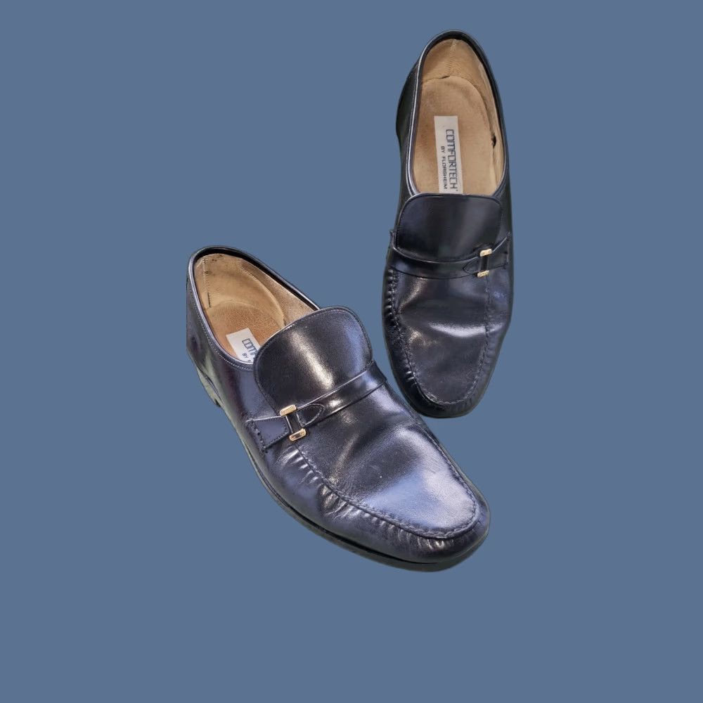 Florsheim Florsheim Comfortech Loafers Size 9.5D Black Gold Buckle Mod. 342661 Men Dress Leather Casual Shoes Size US 10 / EU 43 - 1 Thumbnail