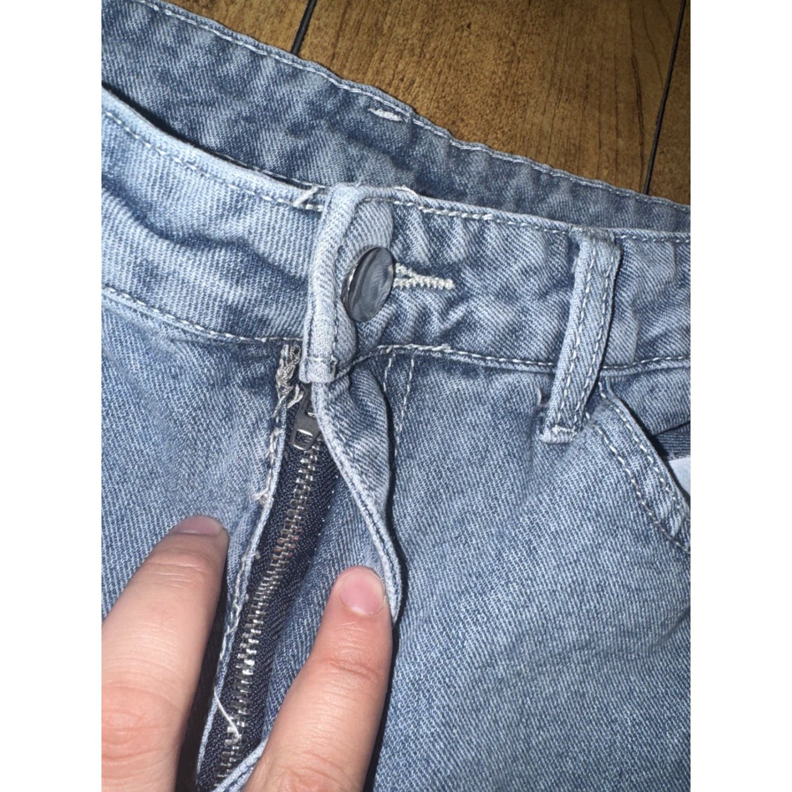 Denime Y2K Star Cutout Distressed Denim Jeans Baggy 30x33 Streetwear Size US 30 / EU 46 - 3 Thumbnail