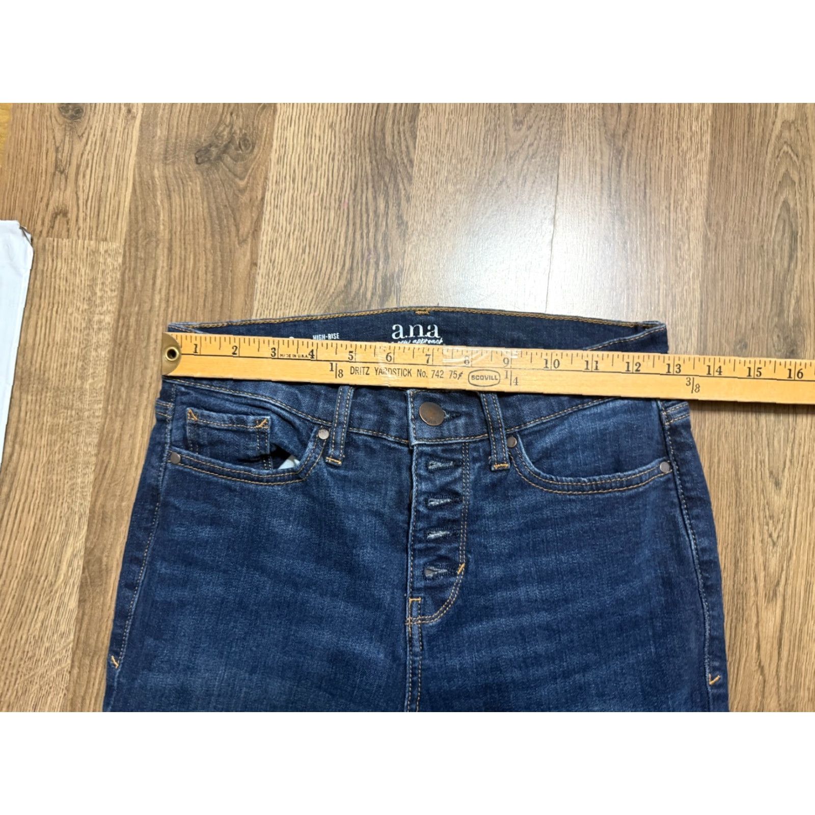 Vintage a.n.a Jeans Women's 2 Blue Denim High Rise Skinny Jeans 38" Inseam 28" Stretch Regular Vintage: No Size 26" / US 2 / IT 38 - 6 Thumbnail