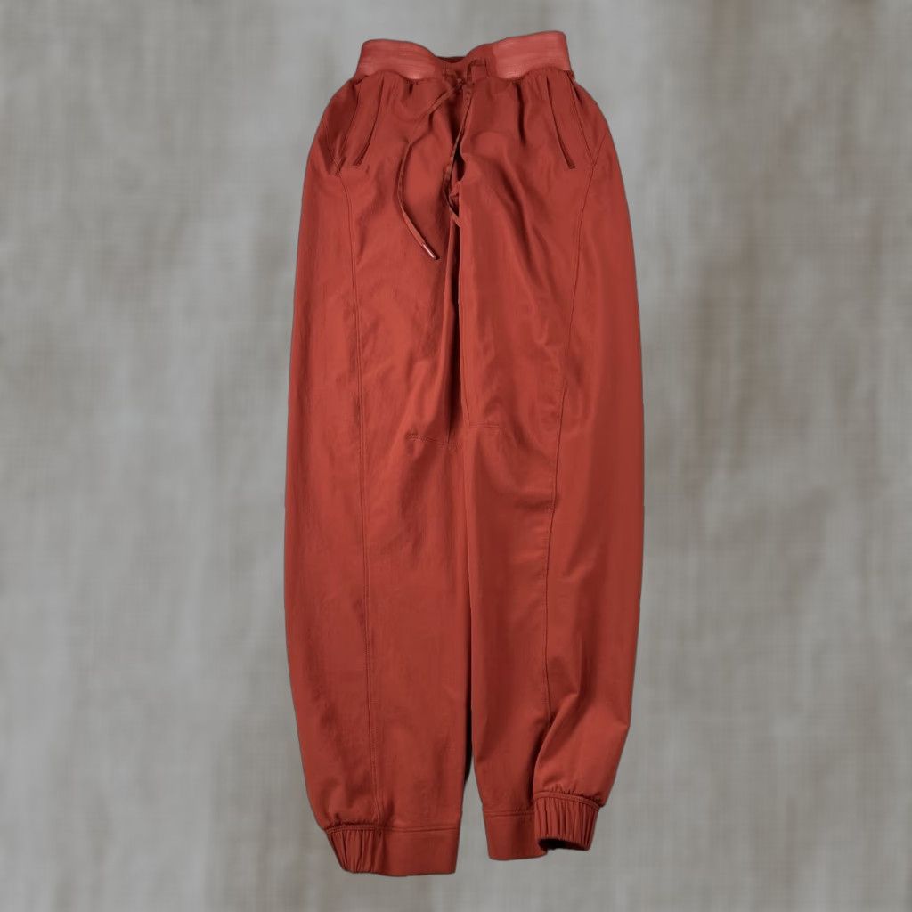 Lululemon Lululemon Jogger Pants Womens 2 Orange High Rise Elastic Waist Pockets Knit Nylon Spandex Tapered 28.5in Inseam Size 26" / US 2 / IT 38 - 1 Thumbnail