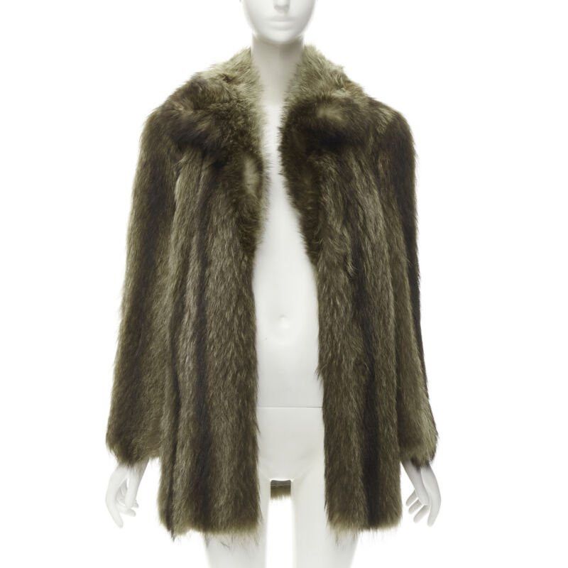 Other HURTIQ brown fur long sleeve collar hook eye jacket coat Size ONE SIZE - 1 Thumbnail
