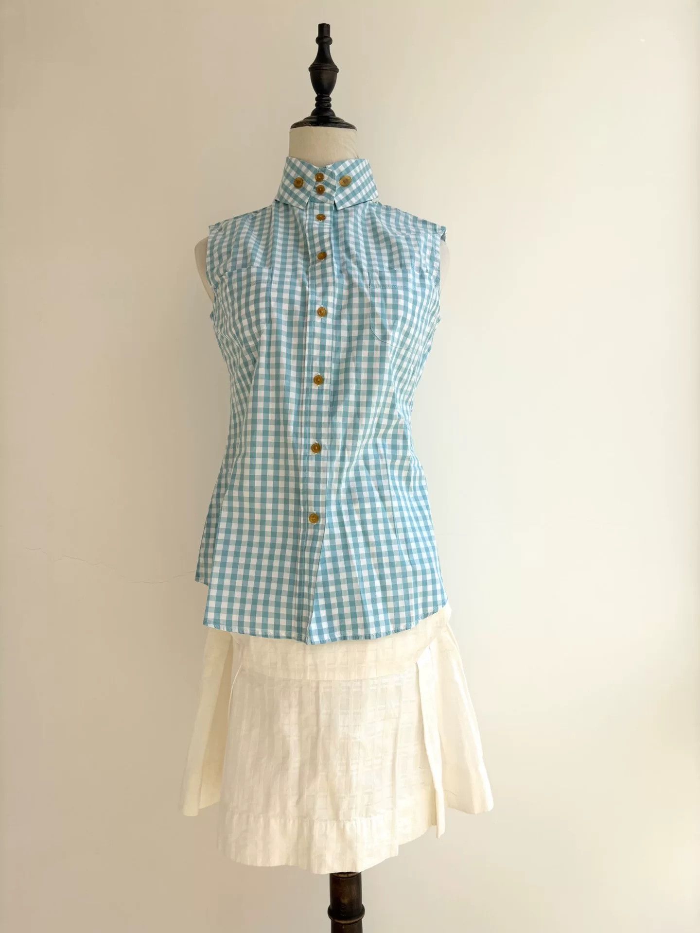 Vivienne Westwood vintage vivienne westwood blue check sleeveless shirt Size S / US 4 / IT 40 - 1 Thumbnail
