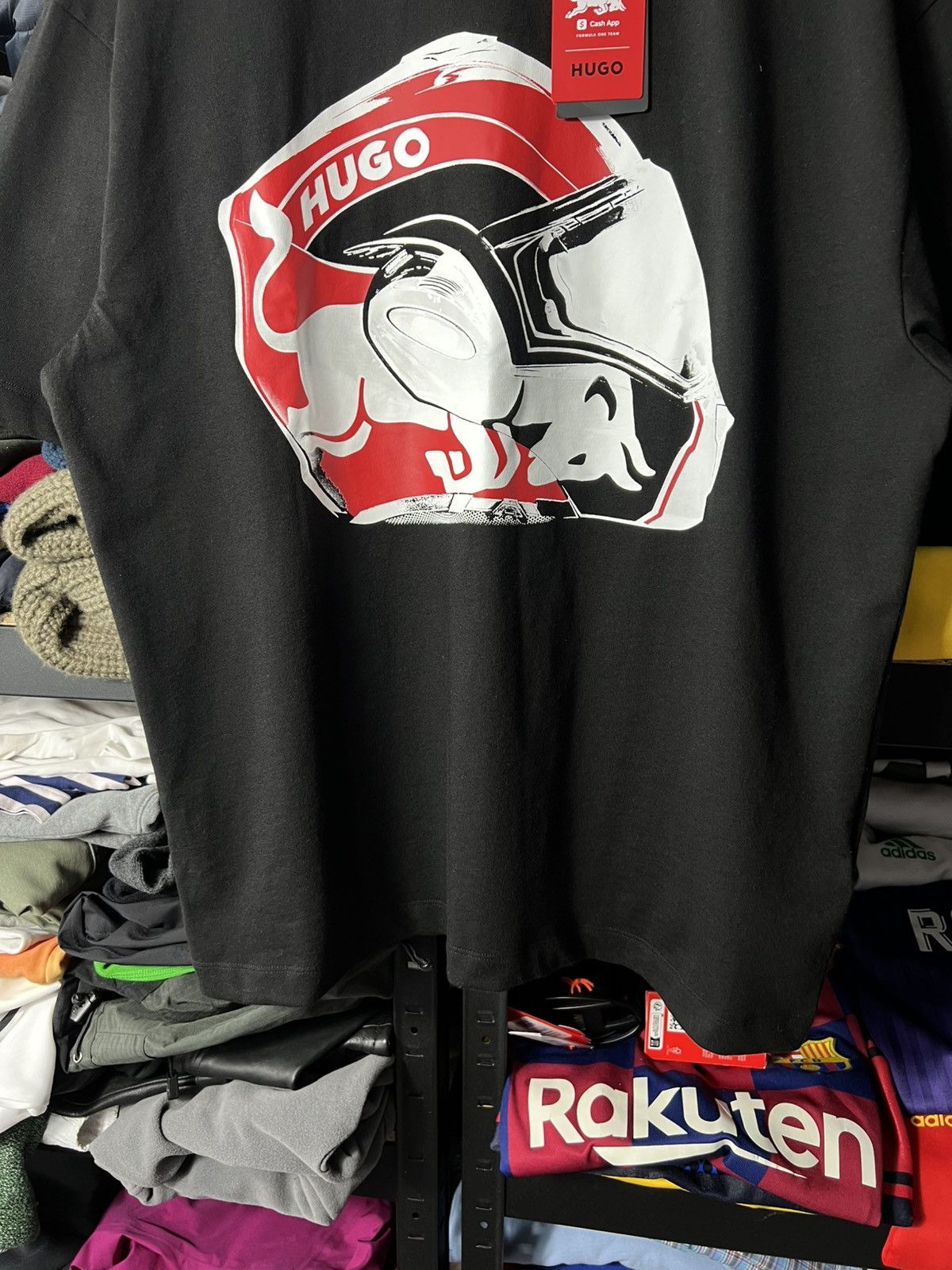 Hugo HUGO Red Bull Racing F1 Helmet Graphic T-Shirt Black Size M Size US M / EU 48-50 / 2 - 6 Thumbnail