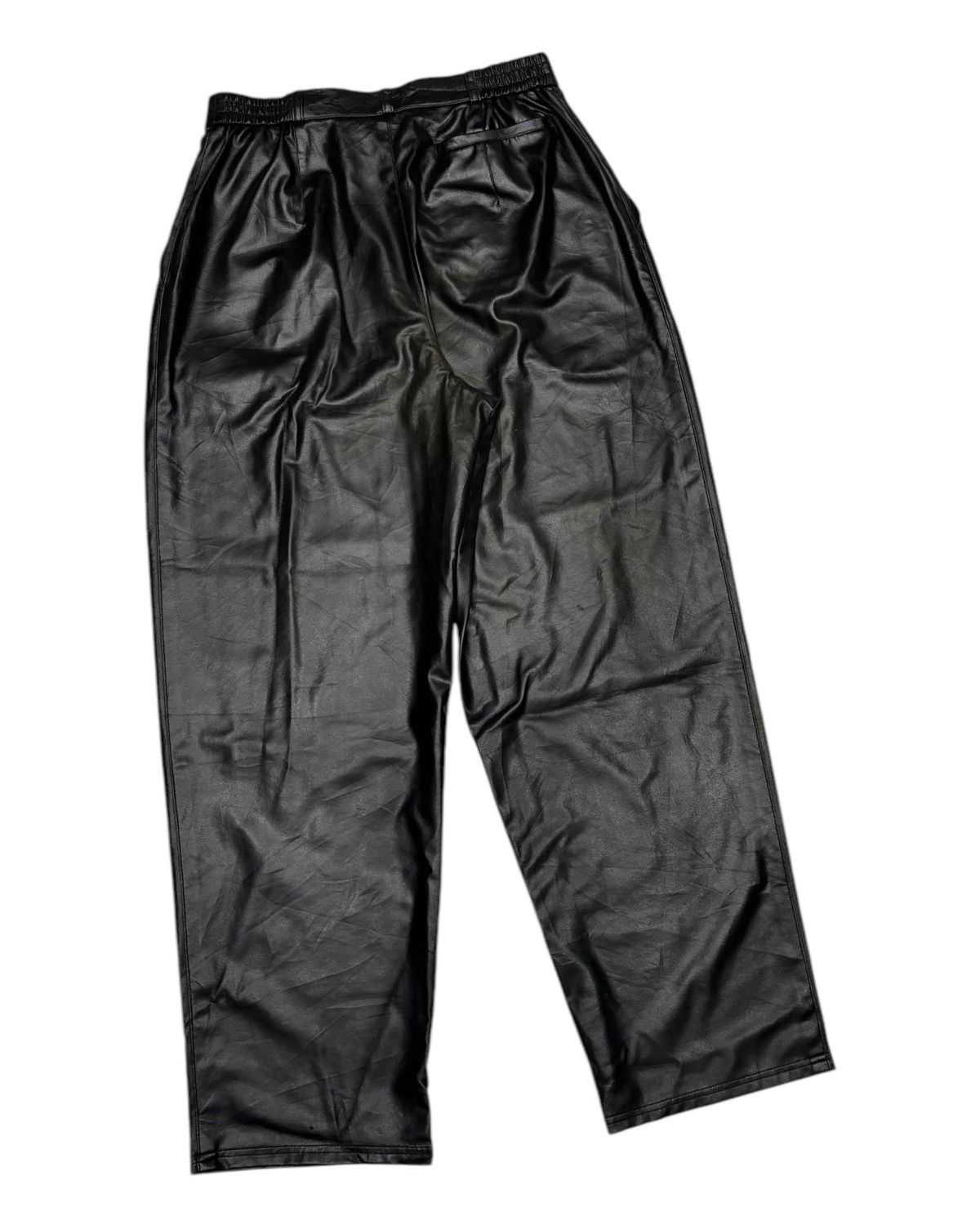 Courreges RARE‼️COURREGES BLACK BAGGY WIDE FAUX LEATHER PANTS Size US 30 / EU 46 - 4 Thumbnail