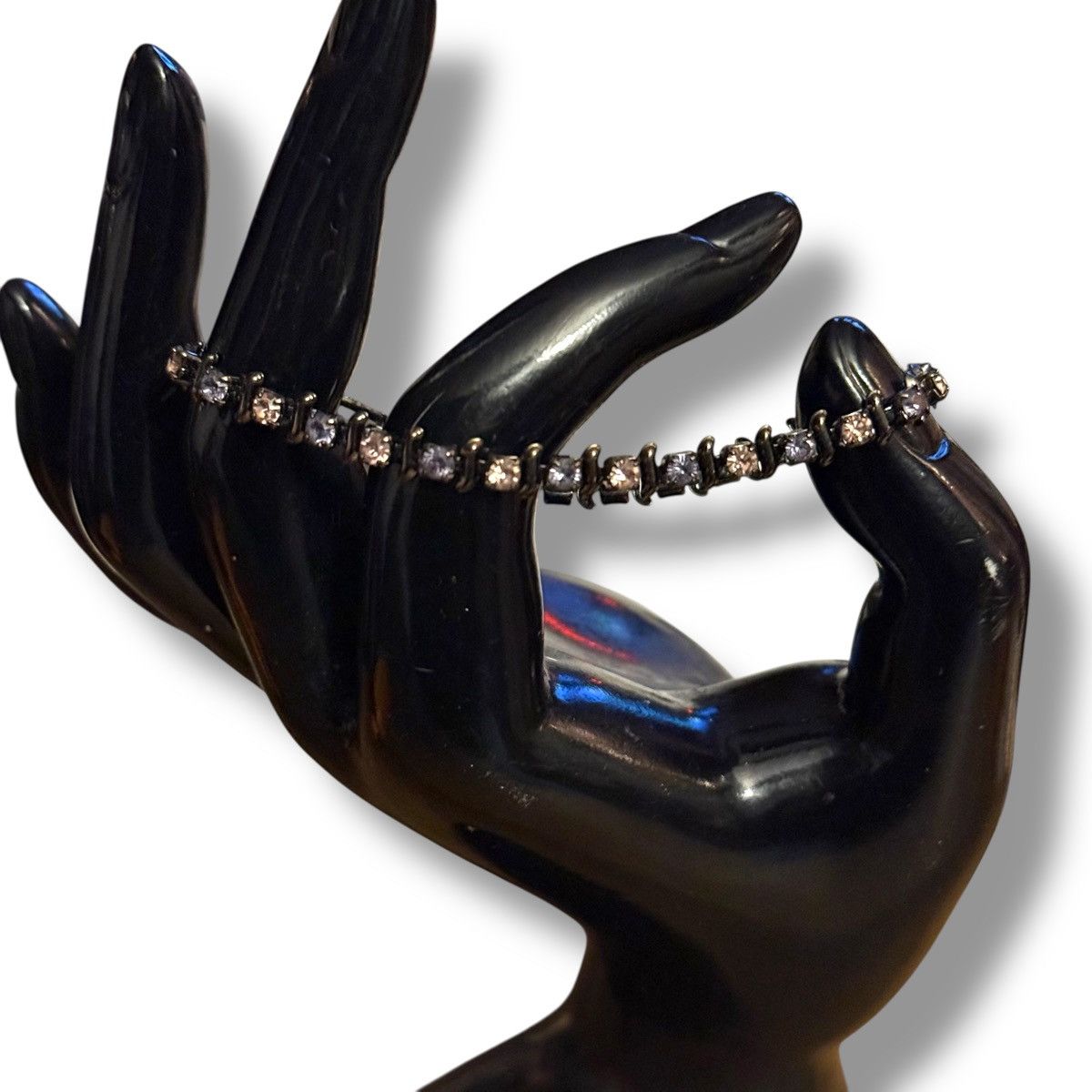 Vintage Vintage gunmetal pink and purple rhinestones tennis bracelet Size ONE SIZE - 2 Thumbnail