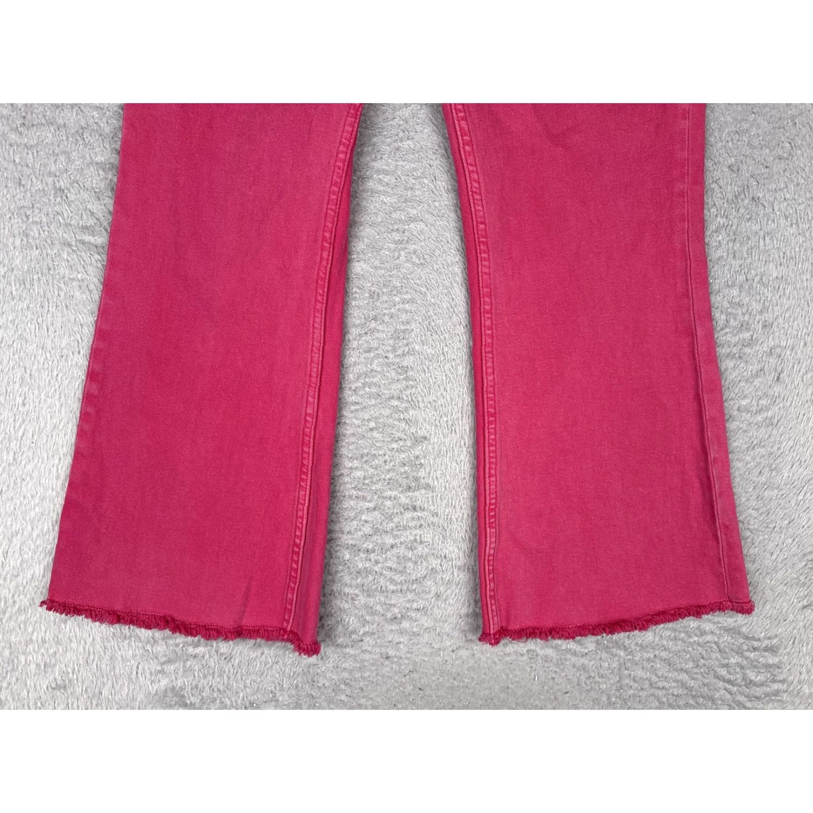 Vintage Idyllwind Jeans Womens 10W Plus Pink High Rise Bootcut Fringe Hem Stretch Denim Jeans Size 32" / US 10 / IT 46 - 2 Thumbnail