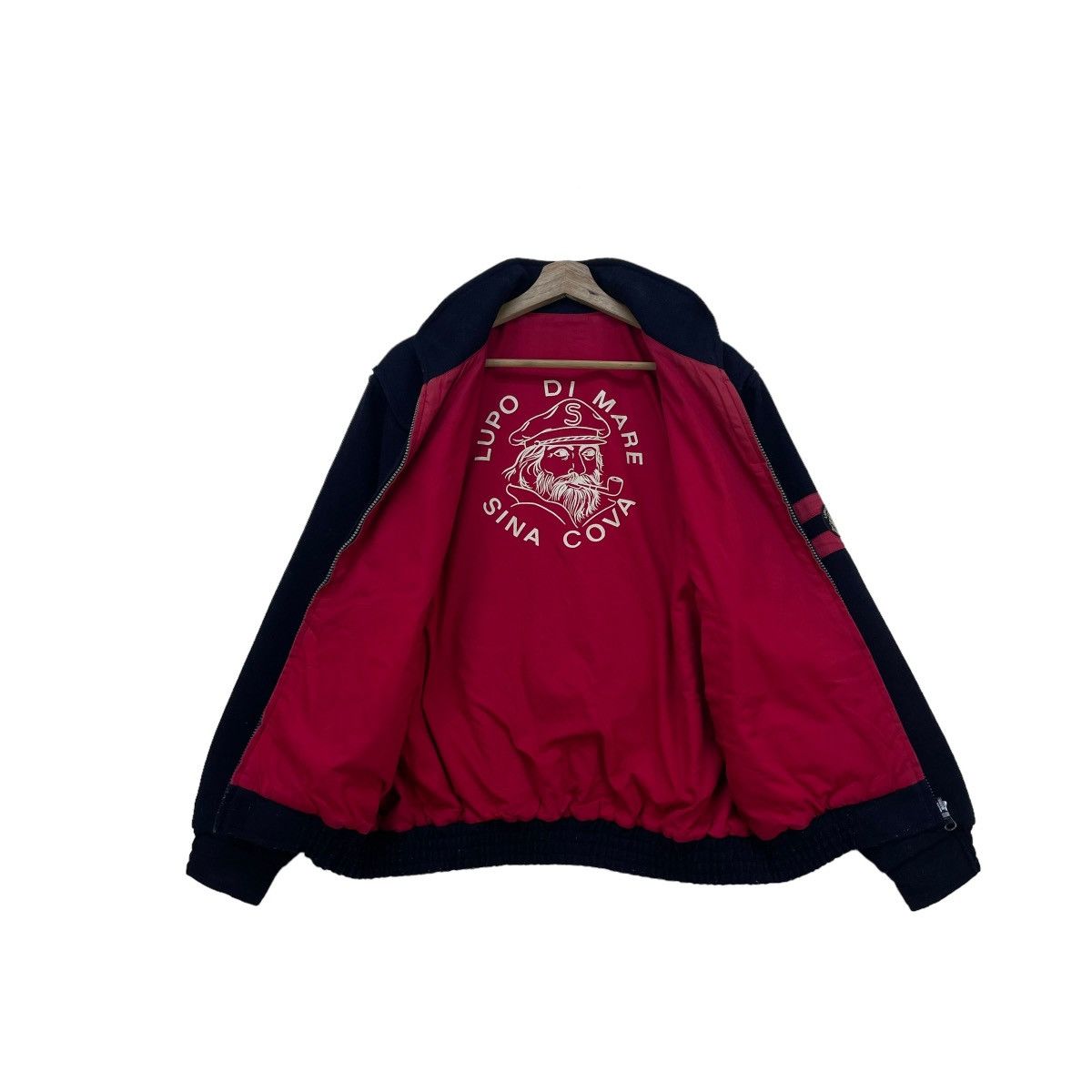 45rpm 💥Vintage Sina Cava Lupo Di Mare Reversible Bomber Wool Size US M / EU 48-50 / 2 - 2 Thumbnail