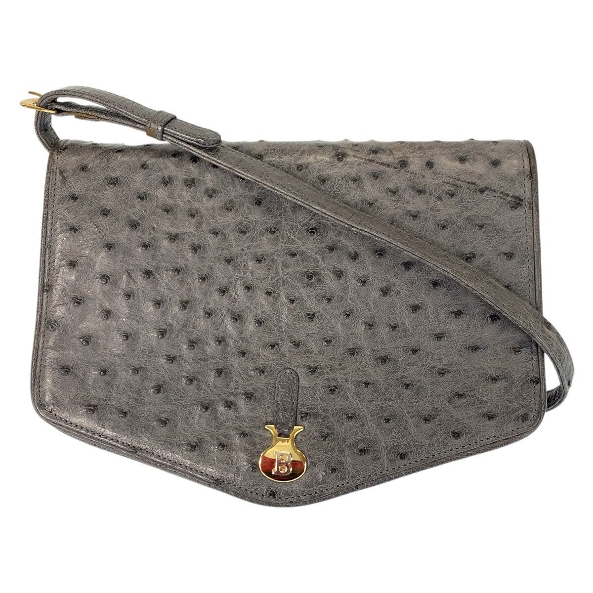 Bally Bally Bally Ostrich Leather Shoulder Bag Leather Shoulder Bag DUTY FREE for USA Size ONE SIZE - 1 Thumbnail
