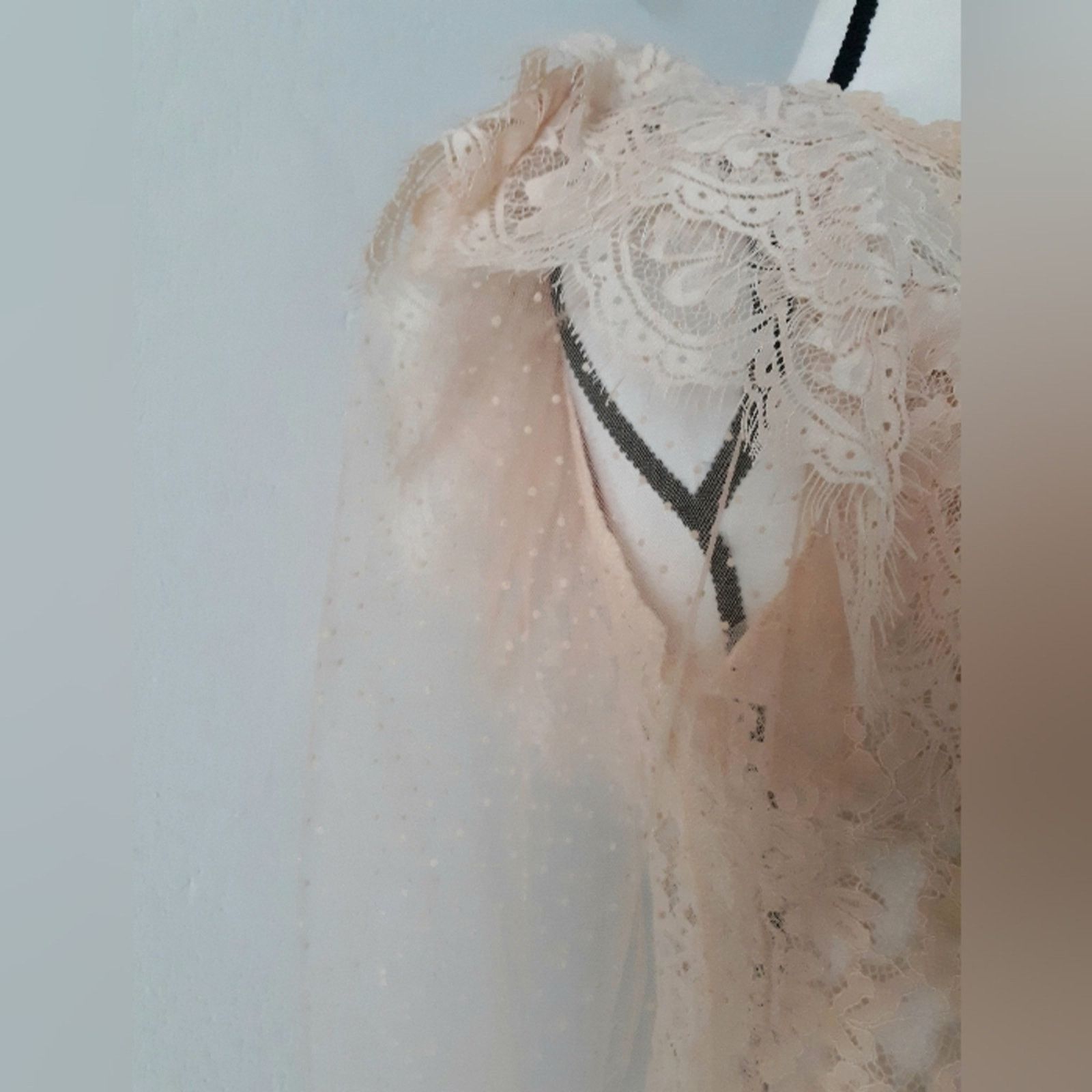 Other Peach Tiered Lace Blouse NWOT Size L / US 10 / IT 46 - 3 Thumbnail