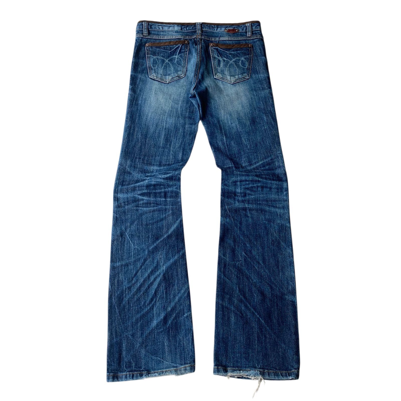 Japanese Brand Piolla Distressed Clawmark ifsix LGB Style Flare Denim Pants Size US 29 - 7 Thumbnail