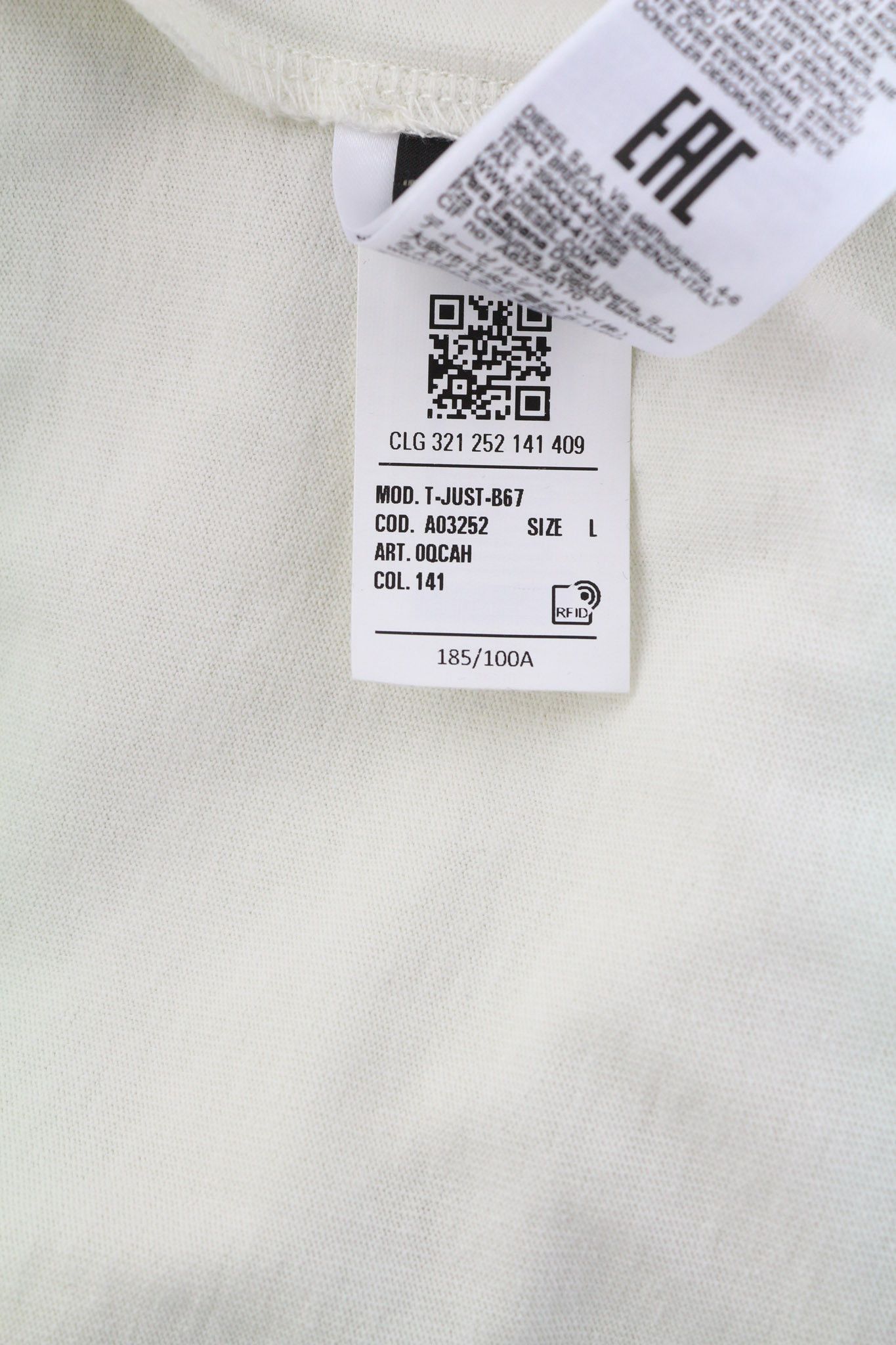 Diesel T-JUST-B67 L Short Sleeve Logo Tee 40282 Size US L / EU 52-54 / 3 - 8 Thumbnail