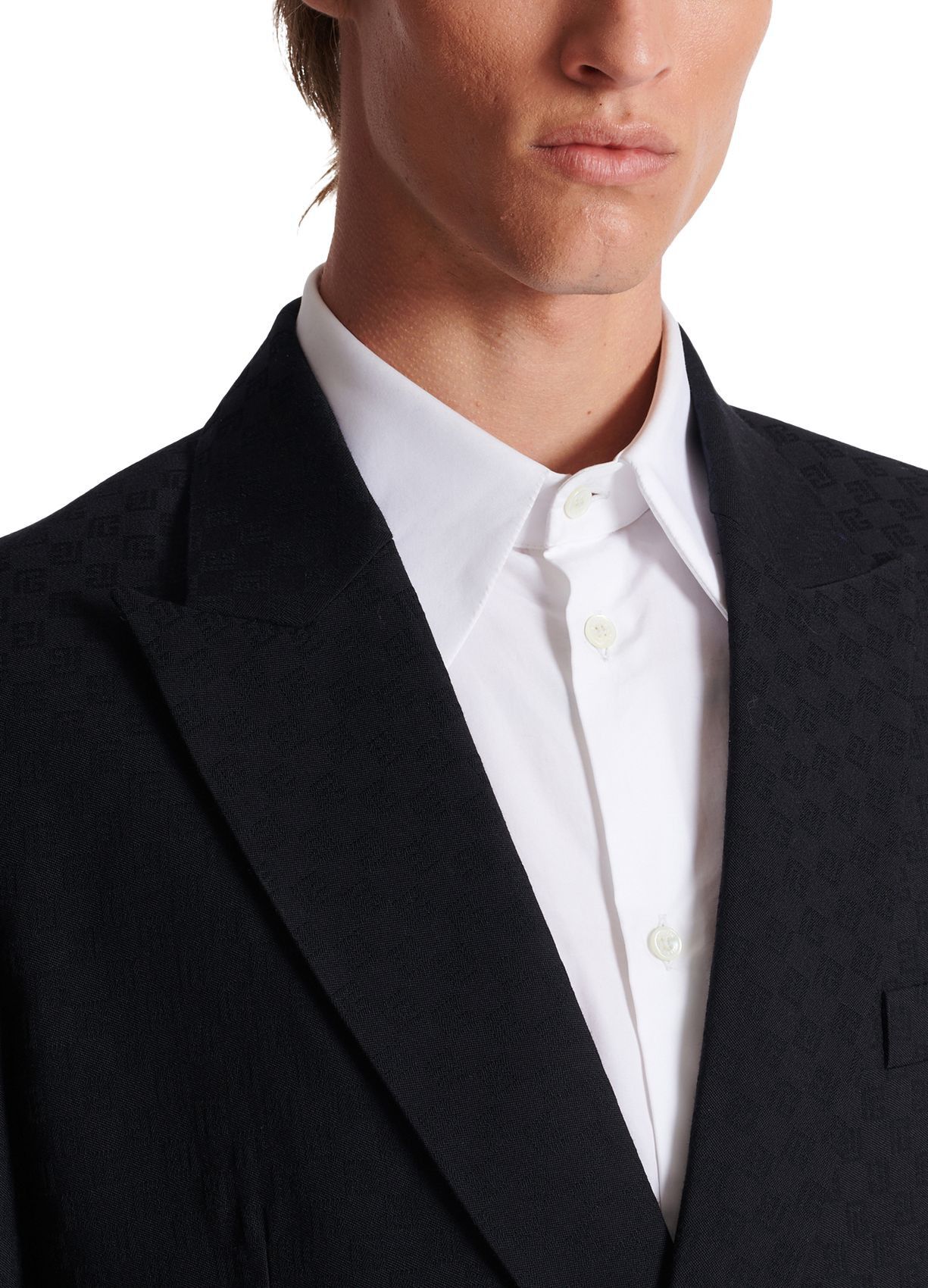 Balmain o1s1wg110125 Jacquard Monogram Blazer in Black Size US S / EU 44-46 / 1 - 4 Thumbnail