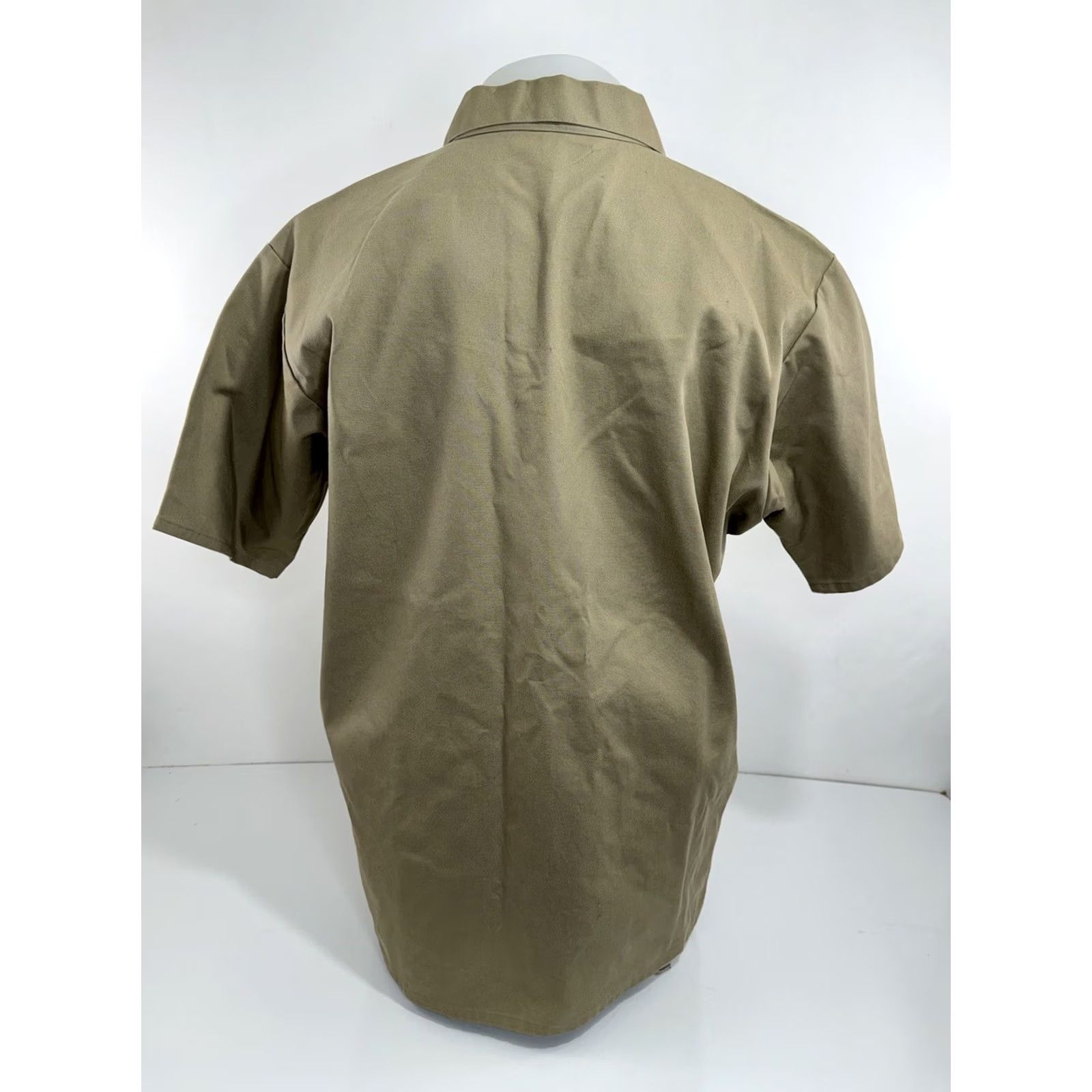 Ben Davis BEN DAVIS Zip Collar Embroidered Logo XL Work Mechanic Shirt Mens Short Sleeve Button-Up Light Brown Size US XL / EU 56 / 4 - 3 Thumbnail