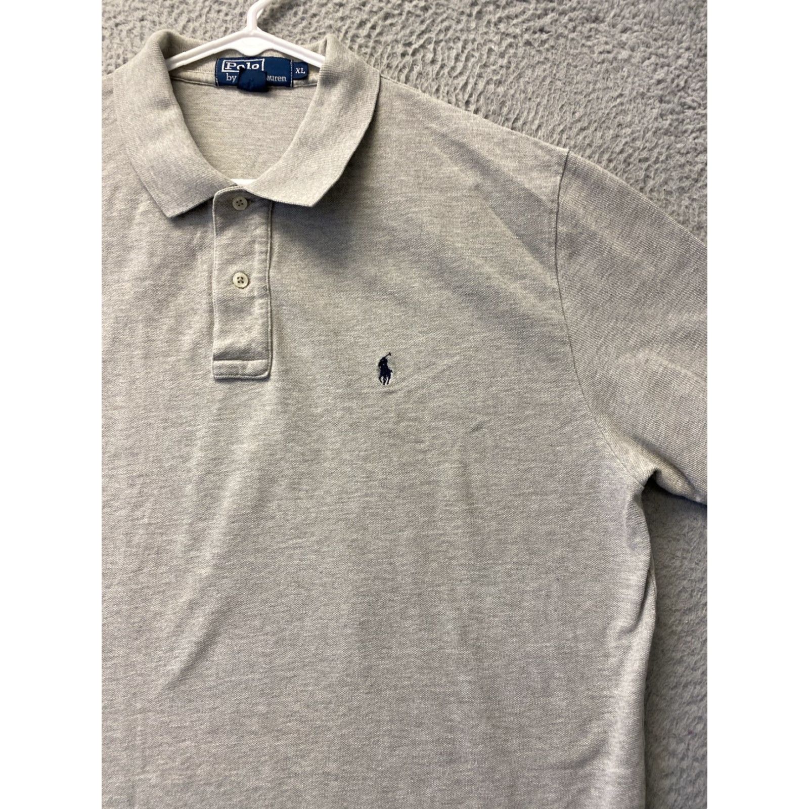Polo Ralph Lauren Polo Ralph Lauren Men’s Gray Solid Logo Polo Shirt XL Short Sleeve Size US XL / EU 56 / 4 - 2 Thumbnail