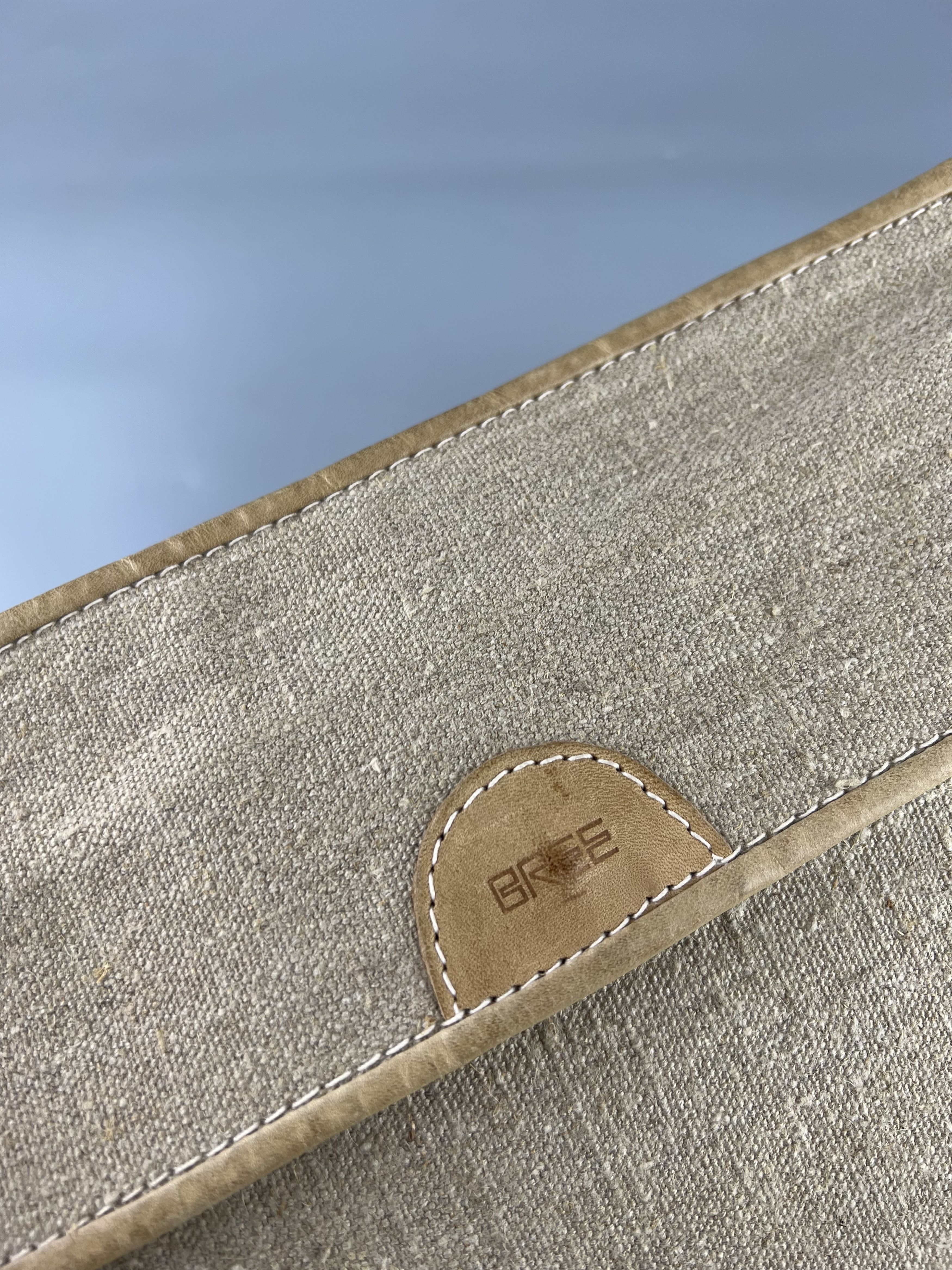 BREE × Vintage Bree Vintage Rare Beige Canvas Leather Clutch Cosmetic Bag Size ONE SIZE - 7 Thumbnail